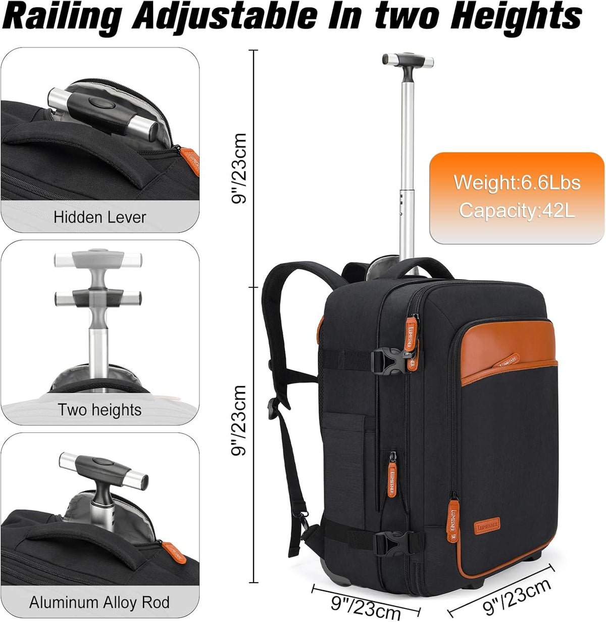 Lumesner Carry on Backpack, Extra Large 40L Flight Approved Travel Backpack for Men & Women - PuriLite