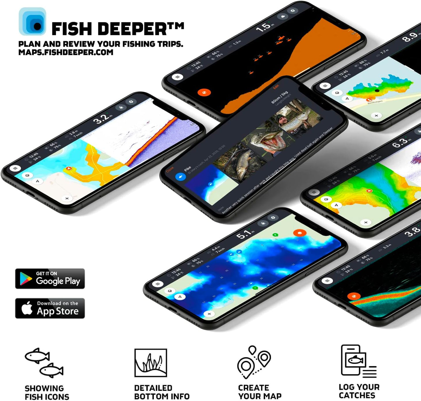 Deeper Chirp+ 2 Sonar Fish Finder - Portable Fish Finder and Depth Finder for Kayaks, Boats and Ice Fishing with GPS Enabled | Castable Deeper Fish Finder with Free User Friendly App
