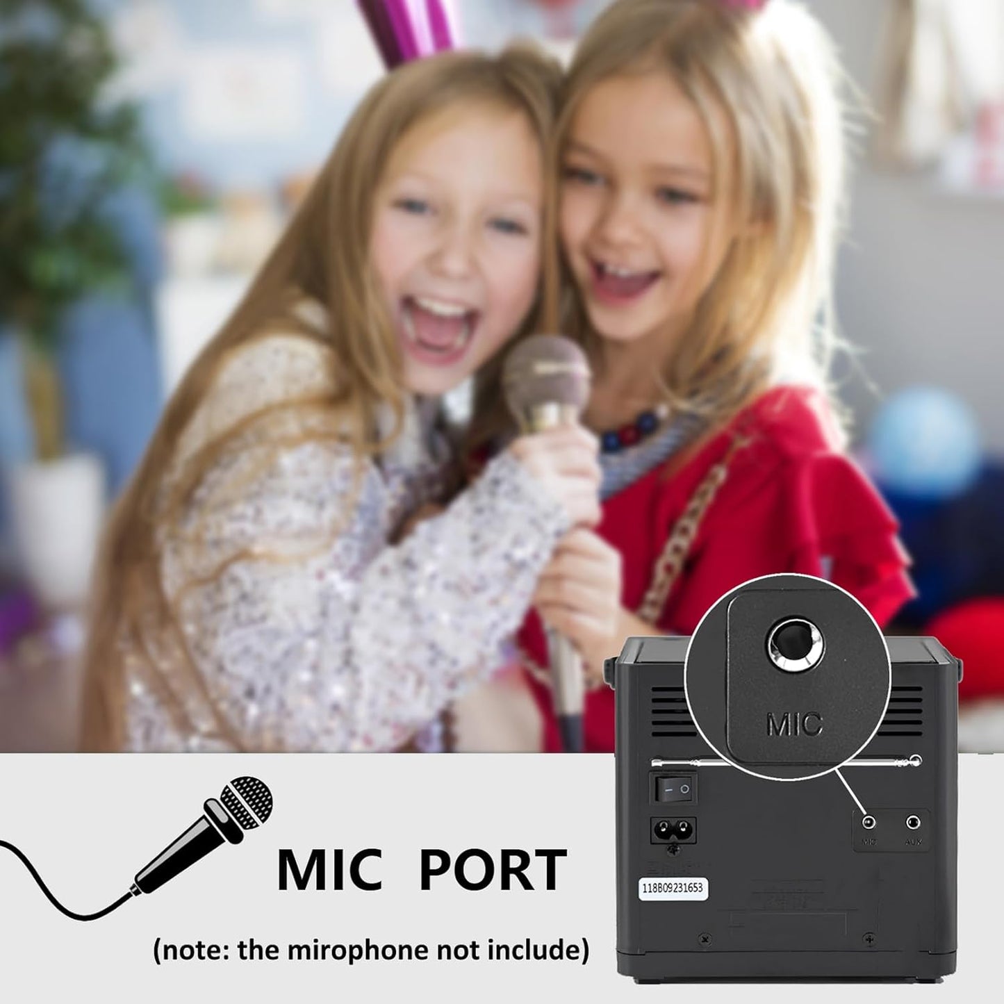 LONPOO Portable CD Player | Stereo Bluetooth Boombox | FM Radio Turn Knob | Auto Lid Open Button | Big LCD Display | Concealed Ports of USB/AUX/Earphone | Rear Power Protection Button (LP-D12)