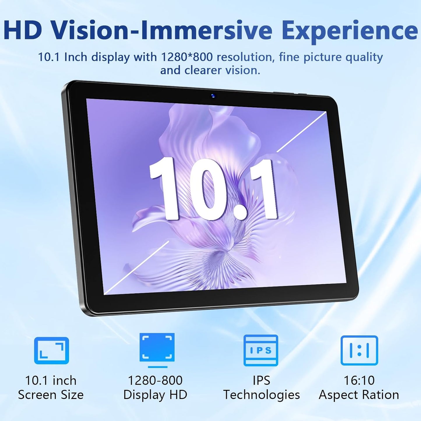Tablet 10 Inch, 2025 Android 15 Newest Tablets, 18GB+128GB, 1TB Expand, Widevine L1 Compatible Octa-Core Tablet with WiFi 6, 6000mAh Battery, Dual Camera(5MP+8MP)