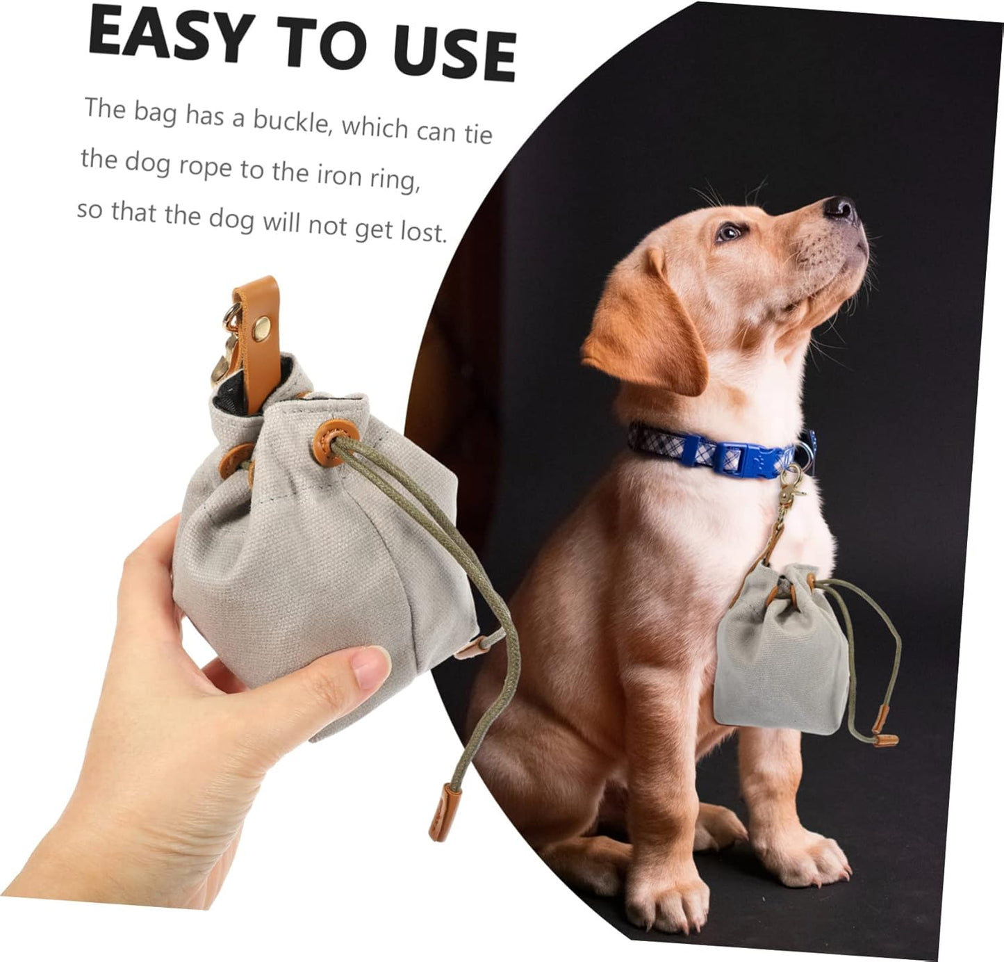 MINAOLULUS Dog Training Treat Pouch Portable Canvas Snack Holder for Outdoor Adventures for Treats Keys and
