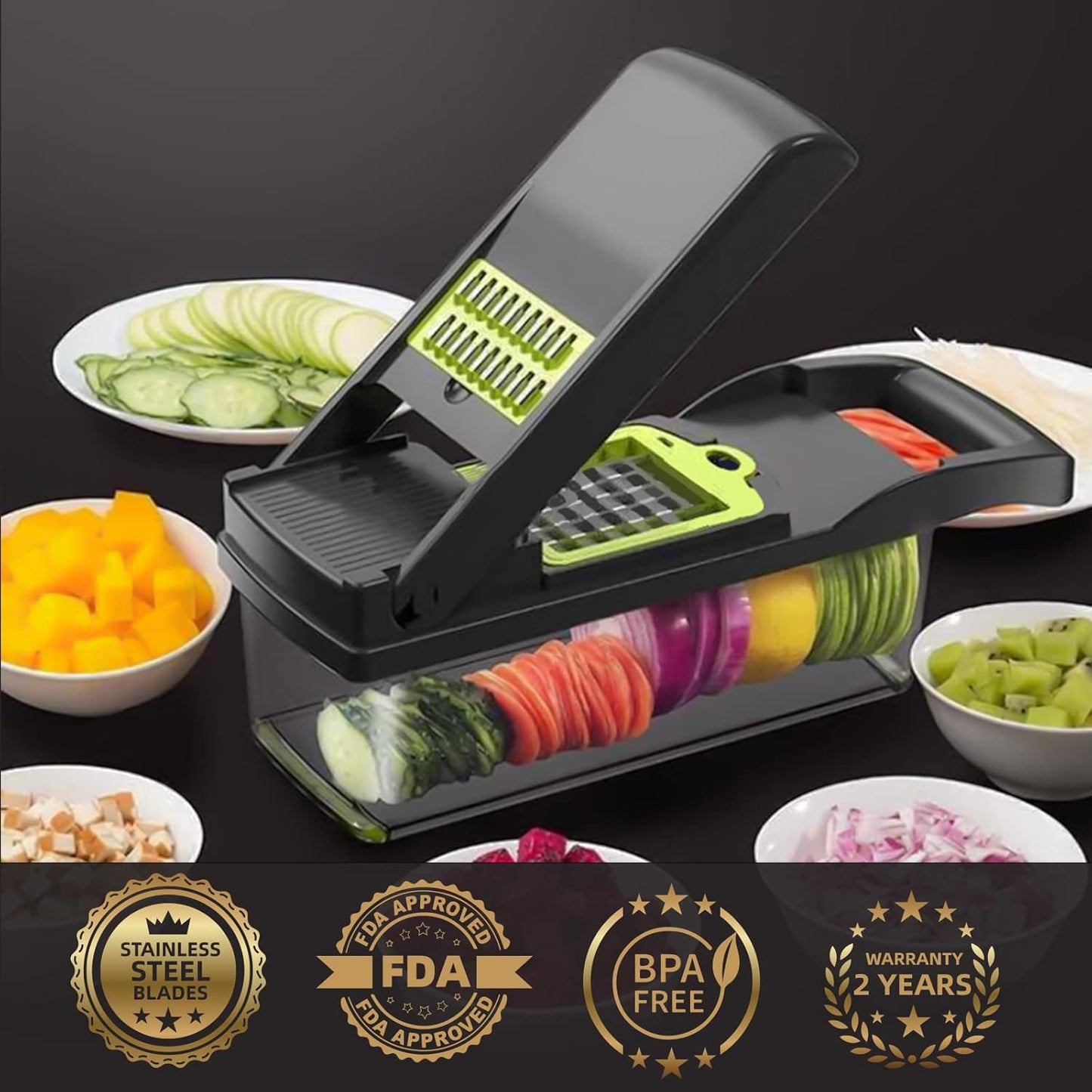 Purilite Select 8-in-1 Vegetable Chopper Slice Smarter, Cook Faster