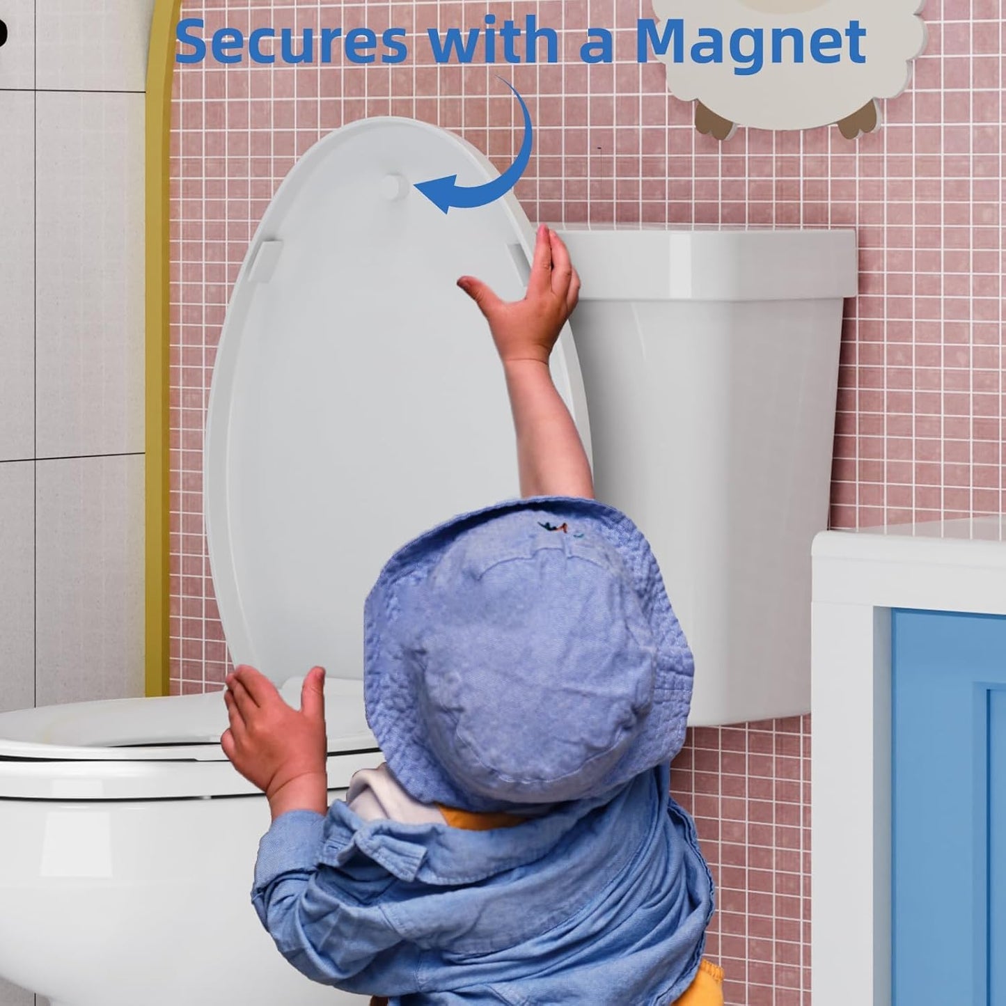 Homfan Elongated Soft-Close Toilet Seat with Built-in Toddler Potty Training Seat – Easy Installation, Durable & Quiet Close, Fits Adult & Child, Includes Quick-Detach Hinges
