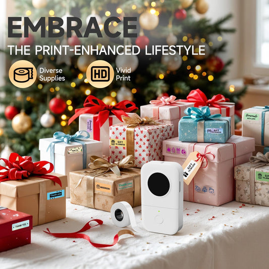 Phomemo Label Maker Machine, D30 2024 Upgrade Version Bluetooth Portable Label Markers,Sticker Printer,Labeler for School Office Home Organized,for Android iOS (USB Rechargeable) - PuriLite