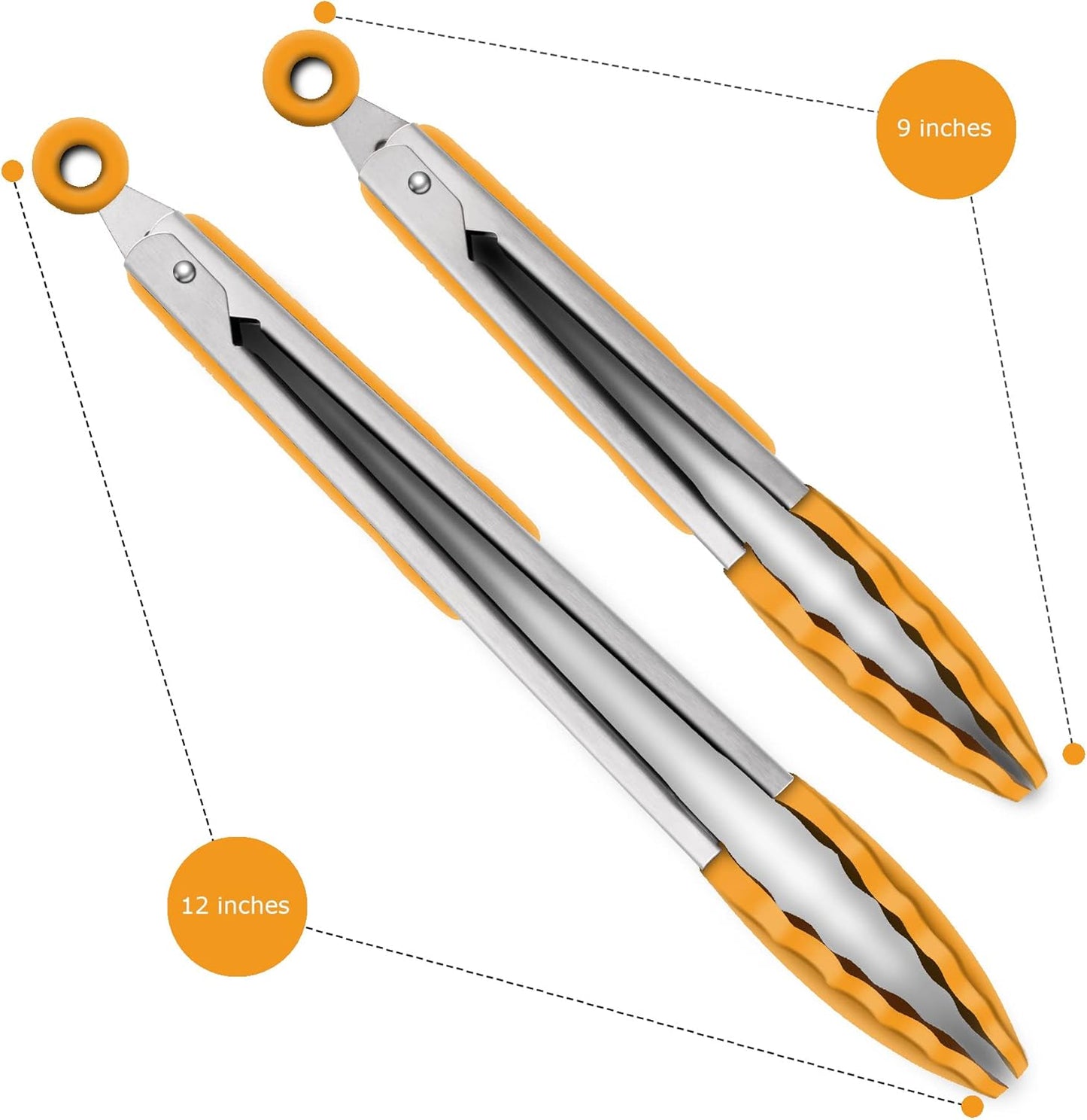 Purilite Select Silicone & Stainless Steel Kitchen Tongs