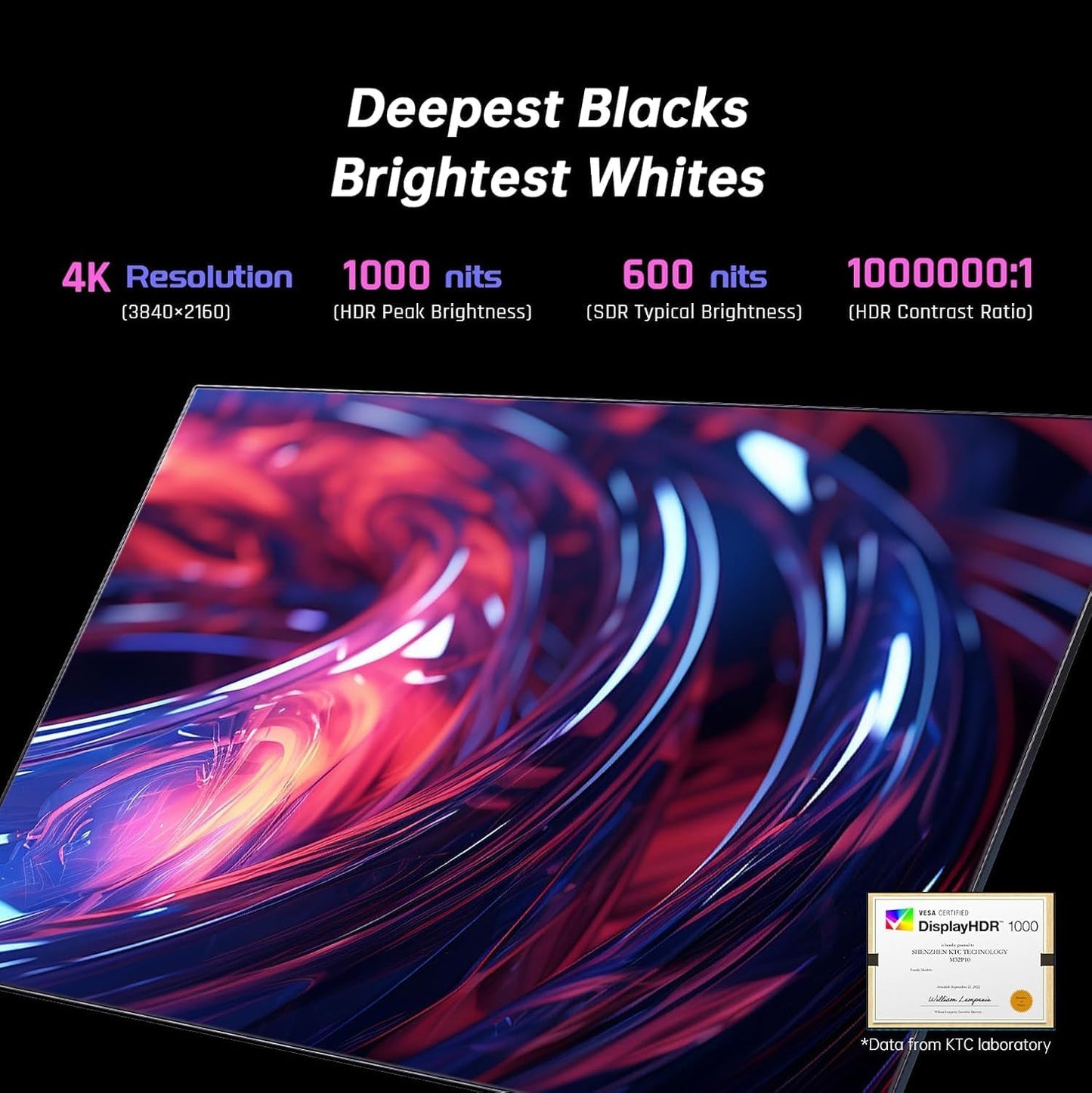 KTC 32 Inch 2K Computer Monitor, IPS 1440p Monitor with Ultra-Thin Bezels, HDR10, Freesync/G-sync, HDMI/DP Ports, Tilt Adjustable, Eyecare, Ideal for Business, Office, and Casual Gaming