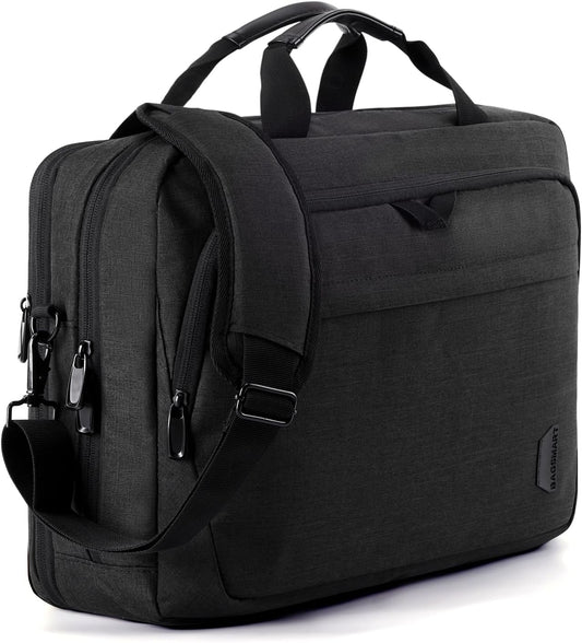 BAGSMART 17.3 Inch Laptop Bag, Expandable Computer Bag Laptop Briefcase Men Women Laptop Shoulder Bag - PuriLite