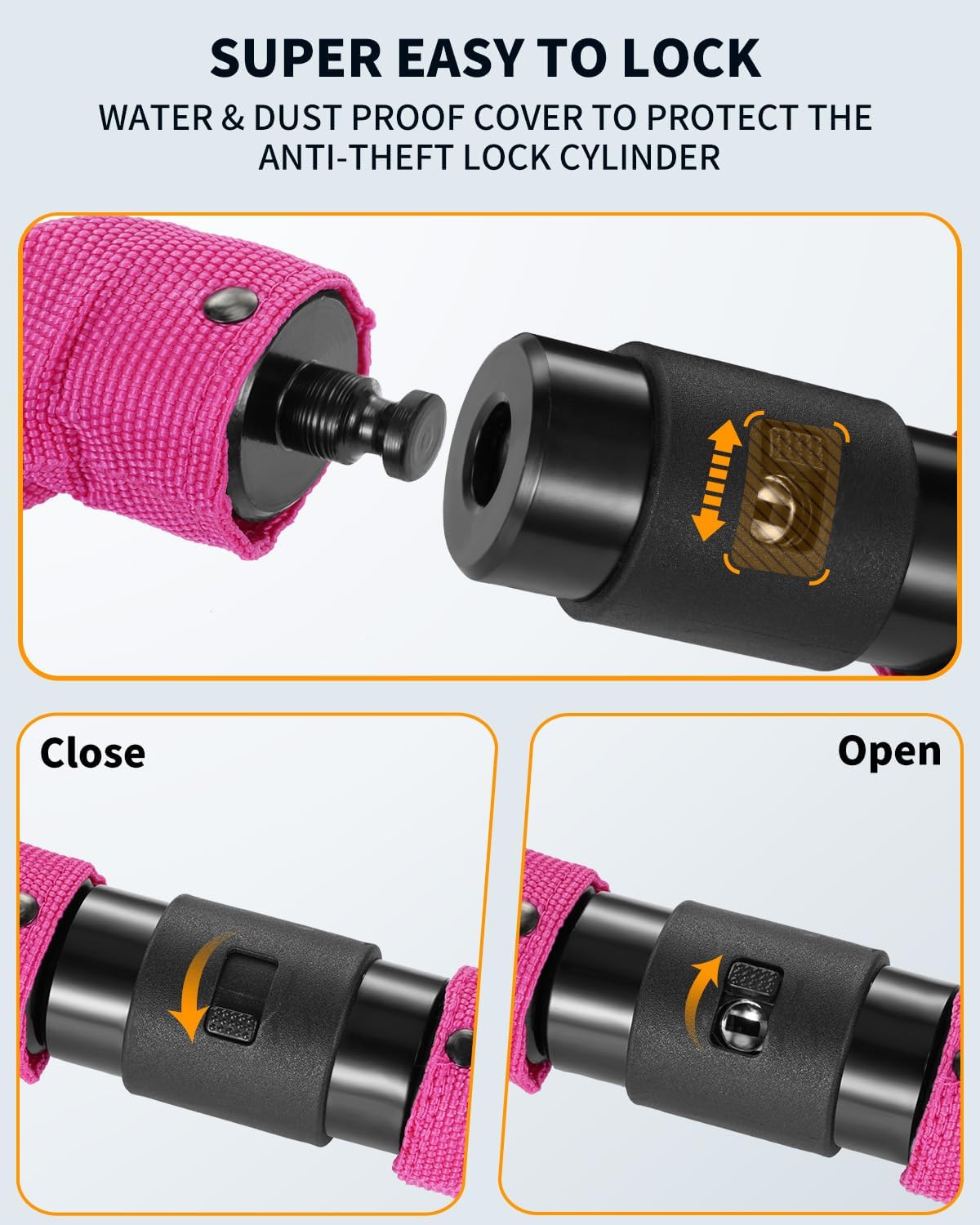 Sportneer Bike Lock Anti-Theft Bicycle Chain Lock Heavy Duty 0.32inch/8mm Thicker Motocycle Lock High Security with 2 Keys for Bike, Scooter, Moto, Door, Gate Fence