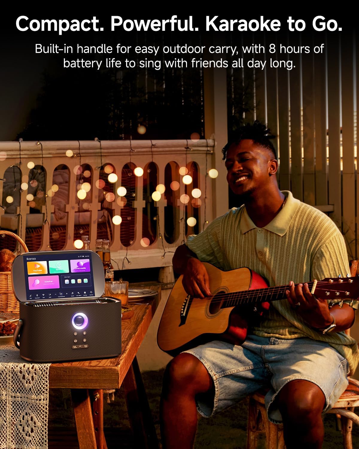 Karaoke Machine for Adults & Kids with Screen Lyrics Display, 2 Wireless Microphones Auto-Charging, Portable Bluetooth Speaker PA System WiFi/HDMI, Home Outdoor Party Speaker (Shell Series) (Shell S2)
