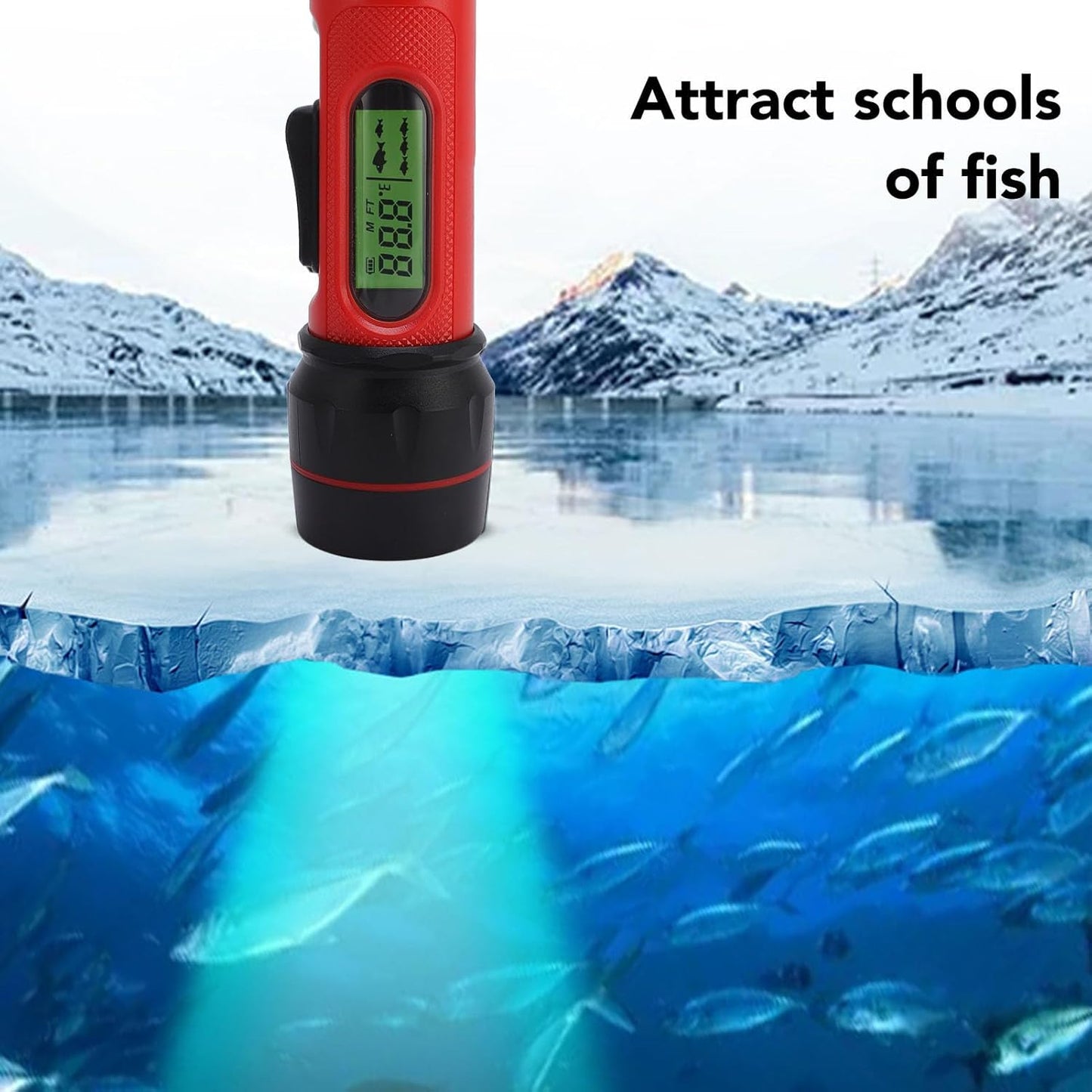 YUEHISY Portable Fish Finder with LCD Screen, Sonar Fish Finder with 45 Degree Detection Angle for Kayak Boat Fishing Ice Fishing