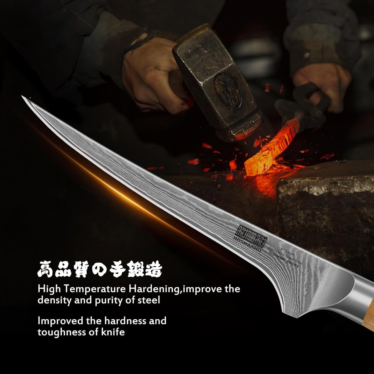 HOSHANHO Damascus Fillet Knife 7 Inch, Professional VG-10 Super Steel Boning Knife, Ultra Sharp Fish Knife with Ergonomic Handle