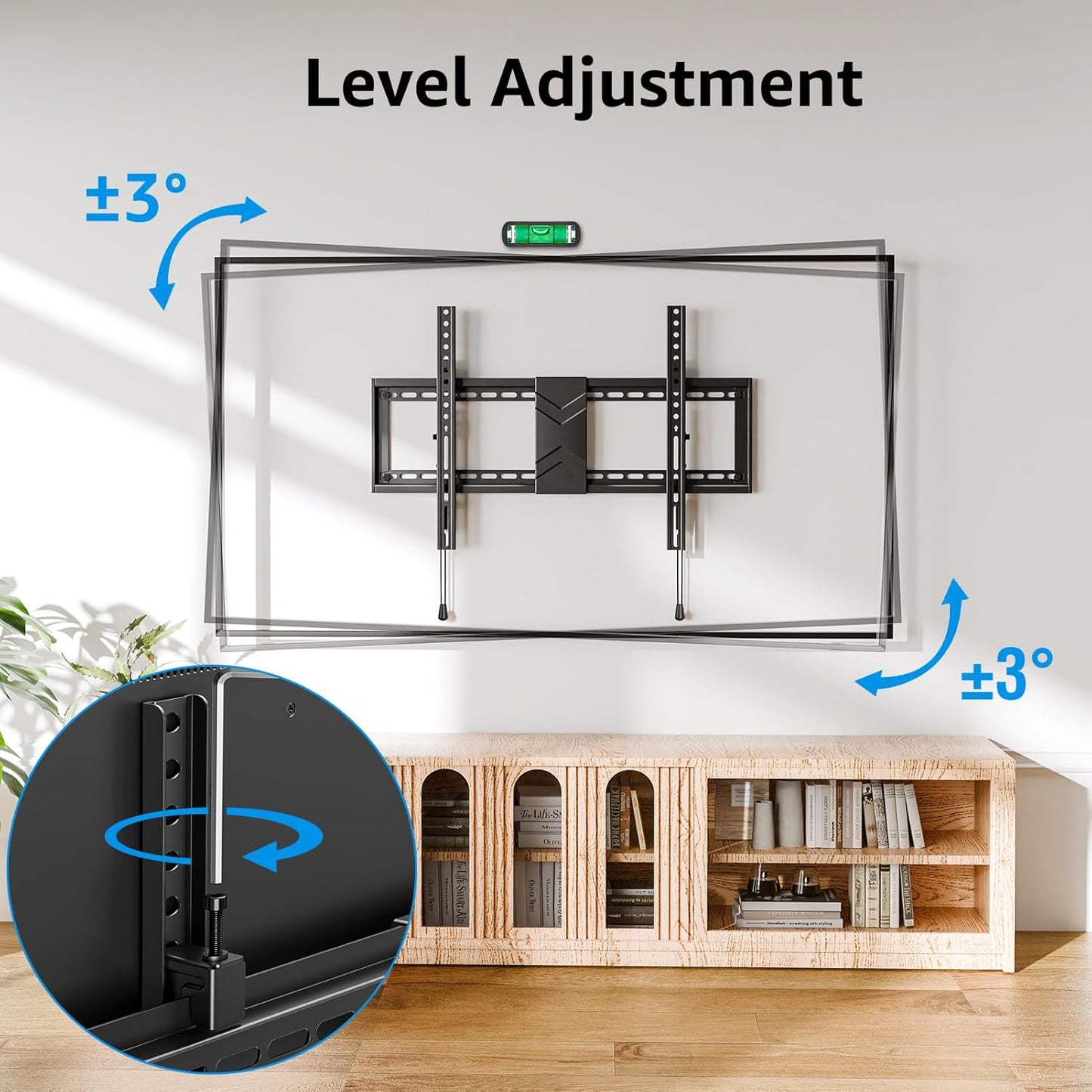 MOUNTUP UL Listed TV Wall Mount, Tilting TV Bracket for Most 26-60 Inch LED LCD OLED Flat/Curved TVs, Low Profile TV Mount Save Spacing - Fits 12" to 16" Stud, Max VESA 400x400mm up to 99 LBS, MU0007