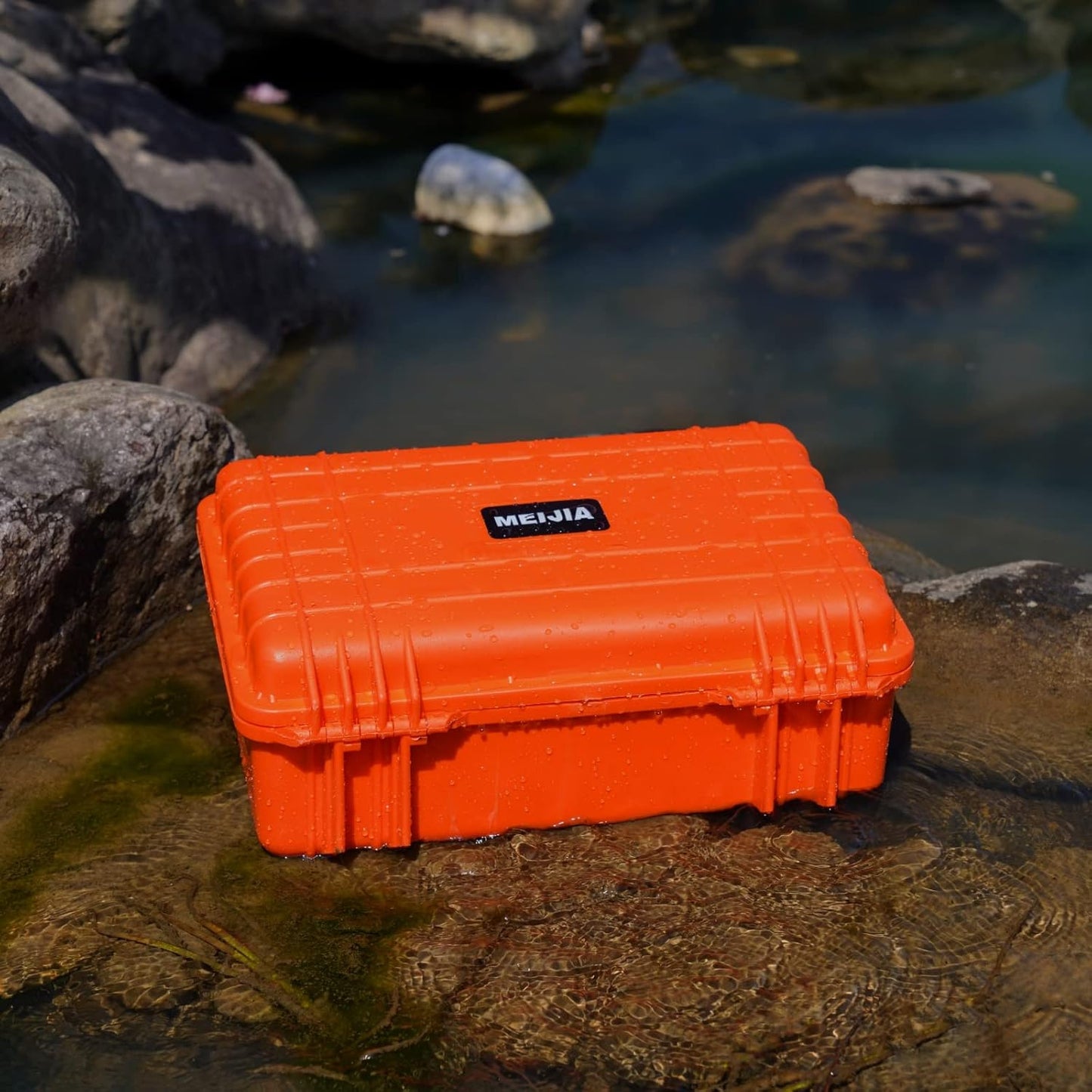 MEIJIA All Weather Portable Waterproof Hard Case,Camera Case with Customizable Fit Foam, Perfectly Protection of Camera, Drones,Pistols,Lens,Equipments,18.5 x14.06x6.93inches
