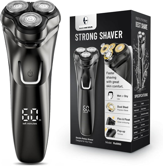 Purilite Select Electric Razor for Men Cordless – Wet/Dry Rotary Shaver Waterproof