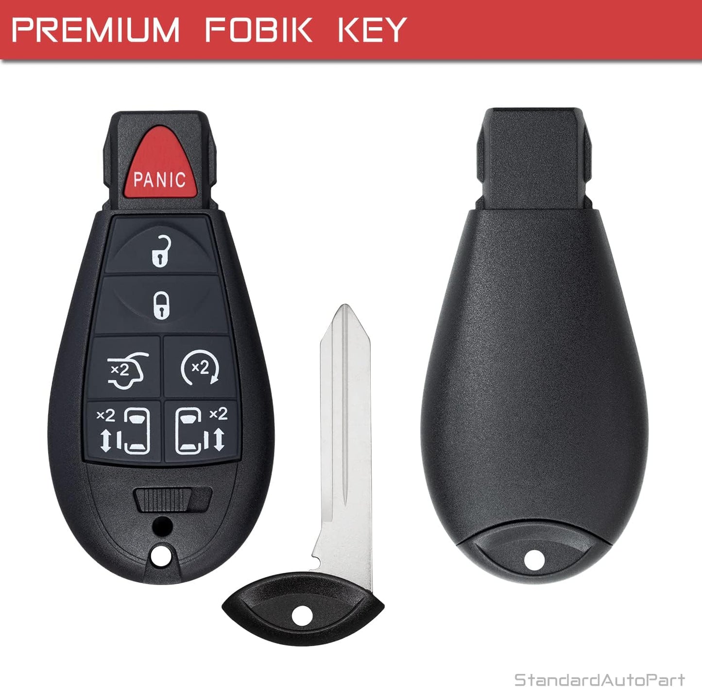 StandardAutoPart Premium Replacement Car Keyless Entry Remote for Grand Caravan Journey Durango Ram Town and Country 300 M3N5WY783X IYZ-C01C (2 Button)