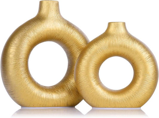 Purilite Select Gold Ceramic Vase Set of 2
