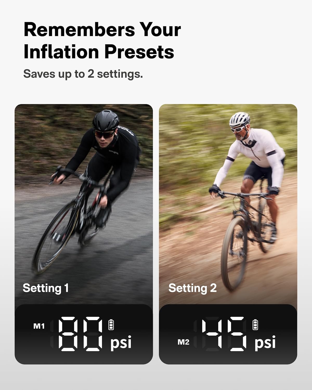 HOTO Air Pump Pocket, Mini Bike Tire Pump, 25s Fast Inflate Bike Pump Electric with Guage, 150PSI Portable Electric Bicycle Air Pump with Presta and Schrader Valve for Road Bike, Motorcycle, E-Bike