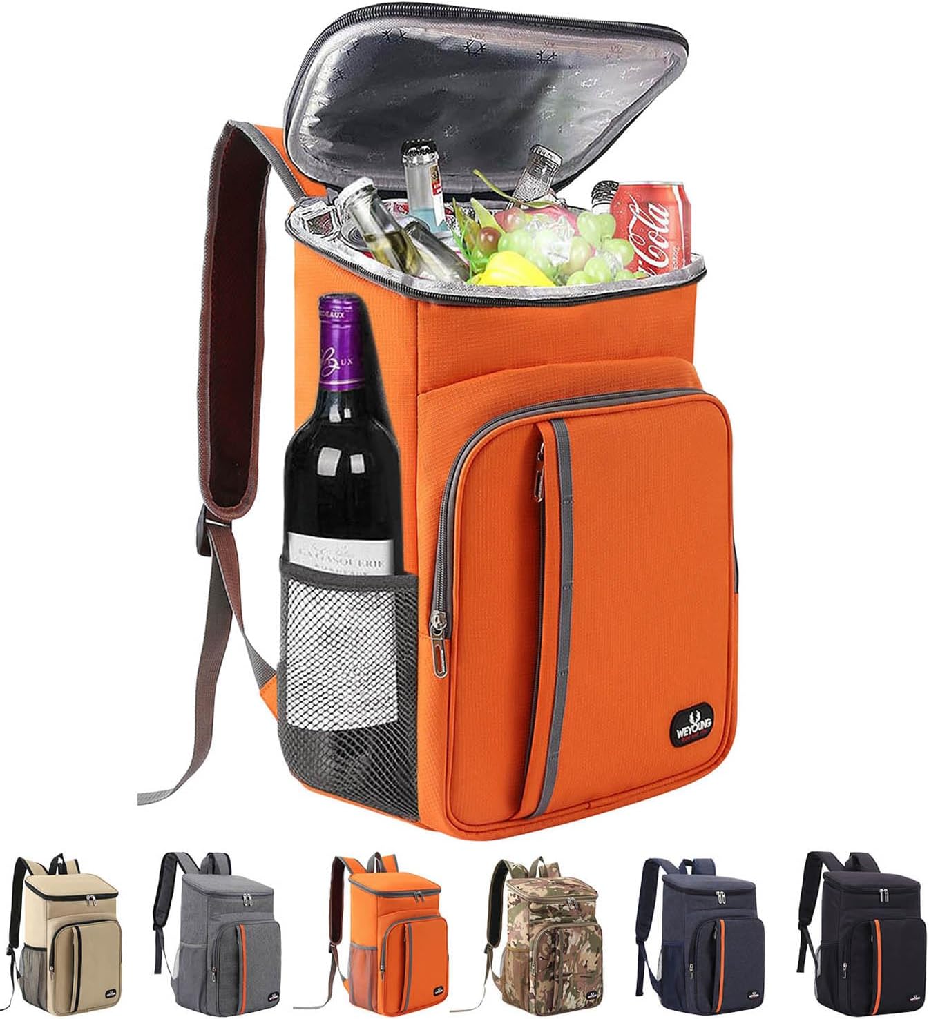 Bagtopia Camping Cooler Backpack 25 Cans, Leak Proof Insulated Thermal Bag, Beach Travel Picnic Lunch Backpack for Men Women