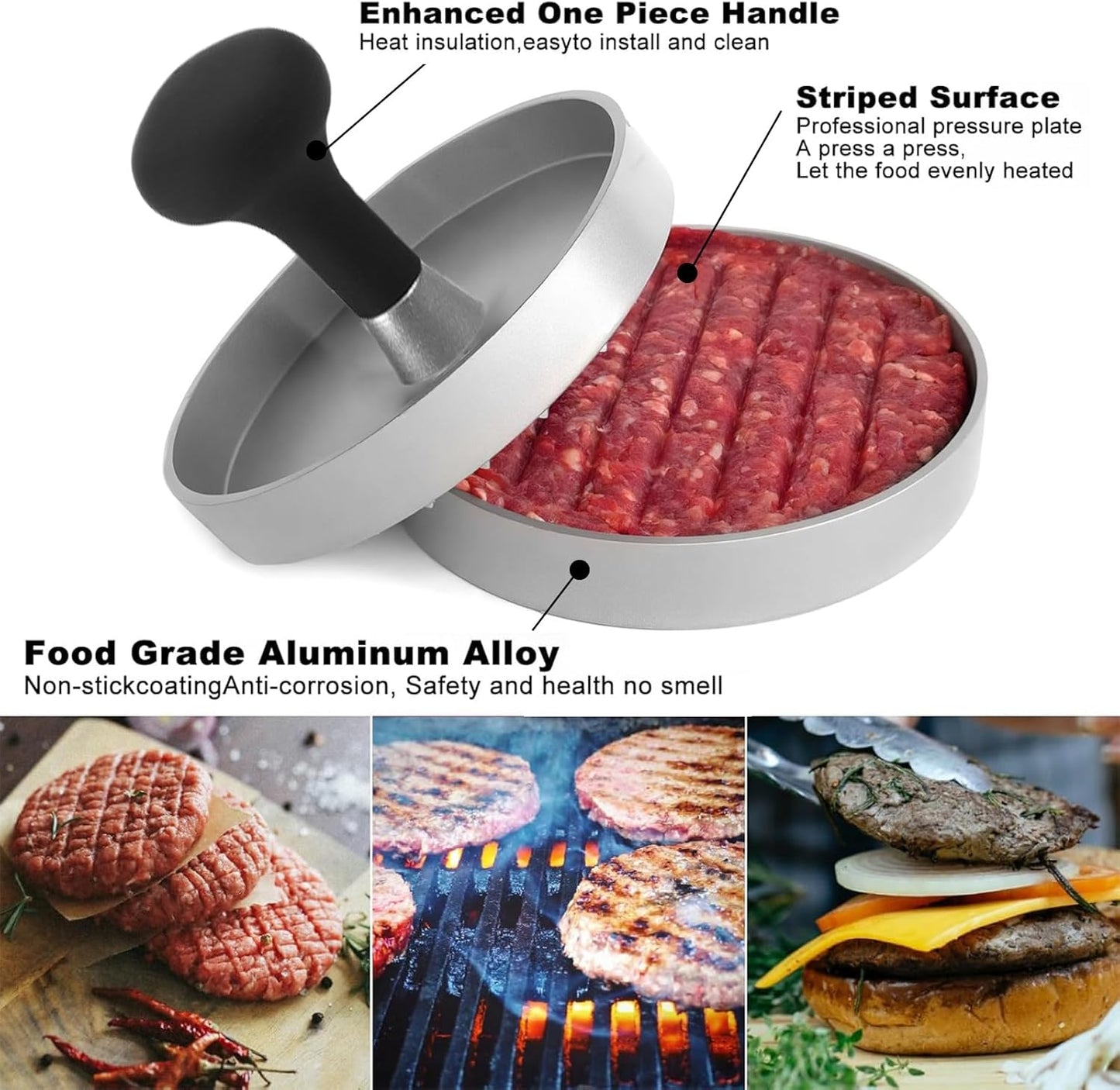 Purilite Select Aluminum Burger Press Patty Maker