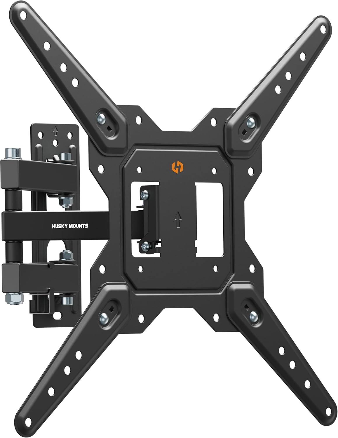 Full Motion Wall Mount Bracket & Arm for TVs/Monitors, Fits Most 32" to 55" Flat Screens, Swivels Right Left 180 Degrees, Adjustable Tilt, One Person Installation, Hardware Included by Husky Mounts
