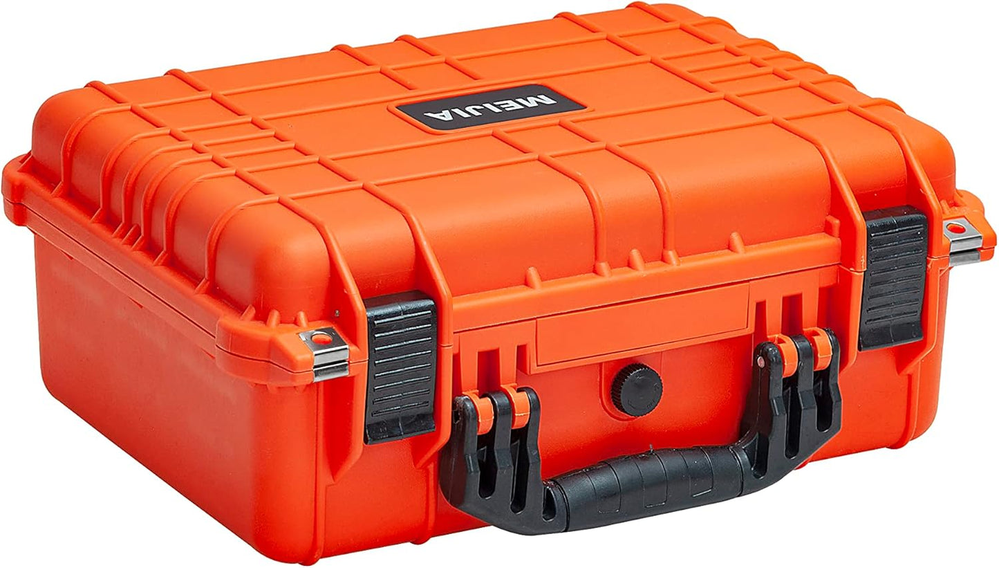 MEIJIA Portable All Weather Waterproof Protective Case,Hard Case,Camera Case with Customized Fit Foam,Fit Use of Drones,Camera,Equipments,Pistols,13.35 x11.63x5.98inches (Yellow)