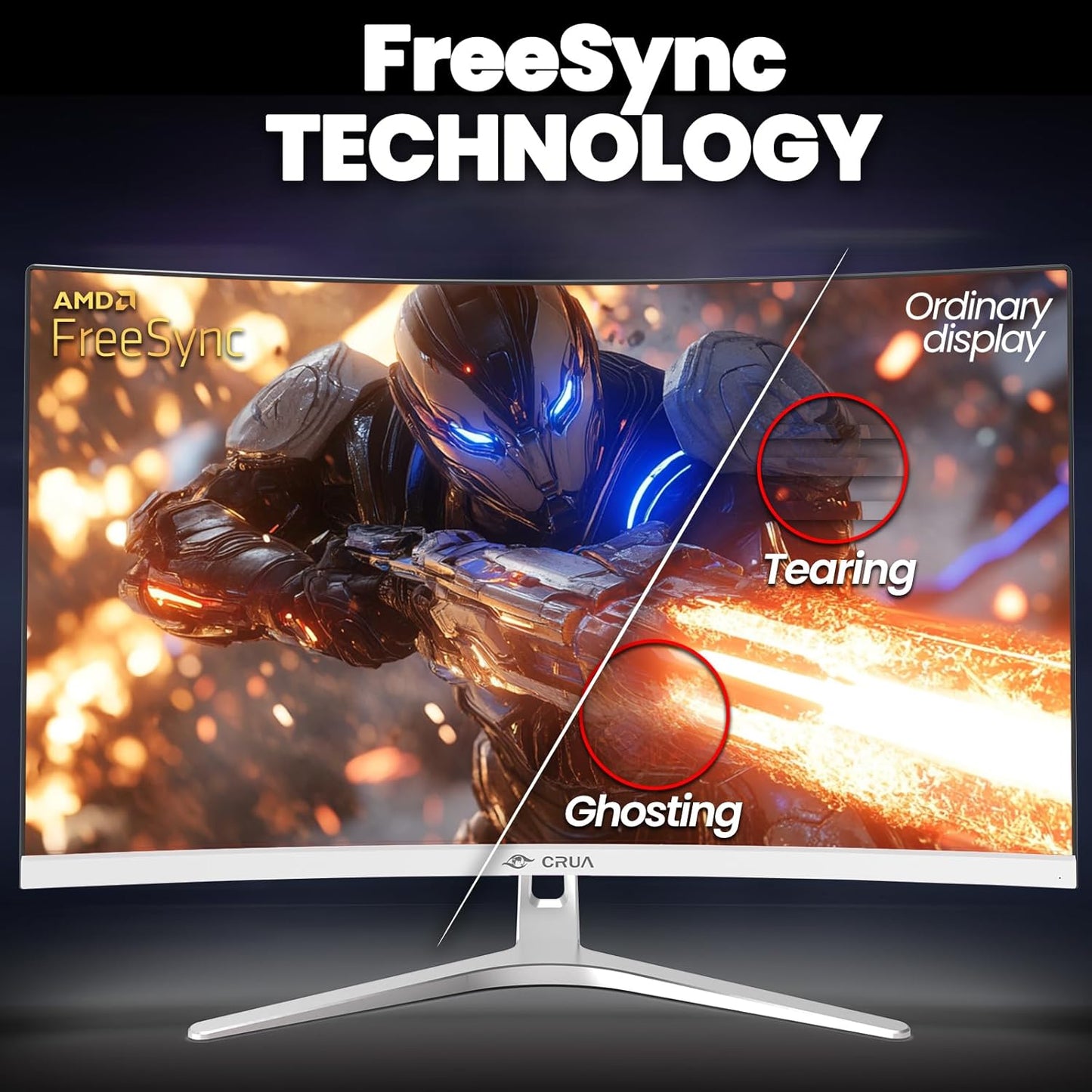 CRUA 34 Inch Gaming Monitor 144Hz, WQHD 3440X1440P Ultrawide Curved Monitor, 21:9 1500R 120% sRGB Computer Display Support Freesync, PIP/PBP, HDMI 2.0 & DP 1.4, Wall Mountable/Tilt Adjustable-Black