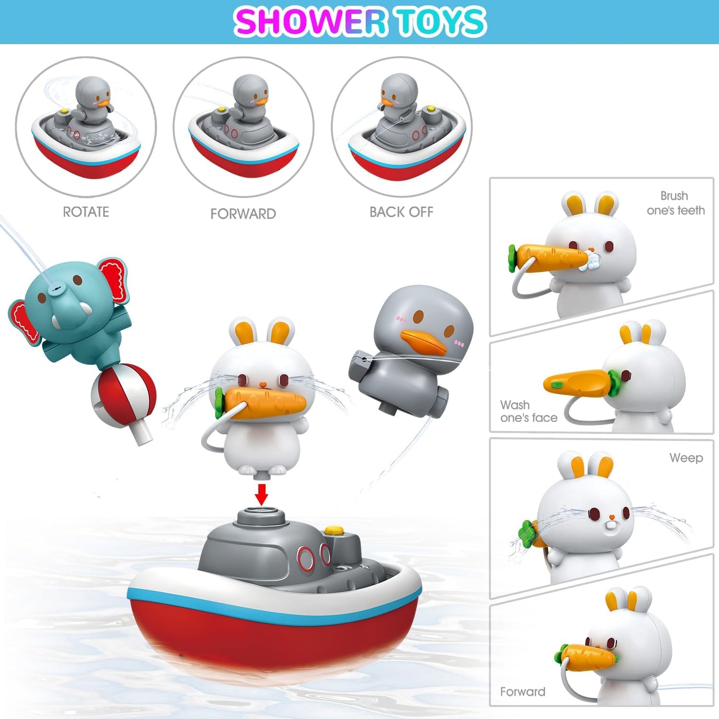 Mostop Baby Bath Toys, Duck Slide Baby Bathtub Toys for Kids Ages 3-8, Toddler Tub Toys DIY Slippery Slide Track Toy with 6 Ducks, A Boat, Fun Toddler Shower Toys Birthday Gift for Boys Girls