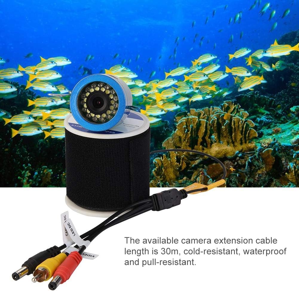 Underwater Fish & Depth Finders Camera, Portable 9 inch LCD Waterproof Monitor HD 15PCS White LEDs and 15PCS Infrared Lamps 1000TVL 30M Deep-sea Probe VR Video Cam for Ice Sea Boat Lake Fishing(US)