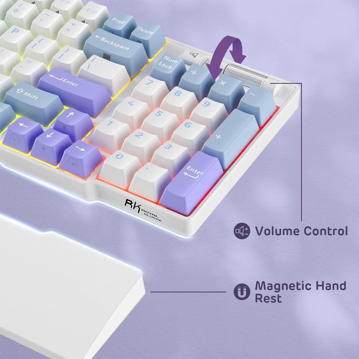 RK ROYAL KLUDGE RK96 RGB Limited Ed, 90% 96 Keys Wireless Triple Mode BT5.0/2.4G/USB-C Hot Swappable Mechanical Keyboard w/Wrist Rest, Software Support, Linear Viridian Switches, MARRS Green