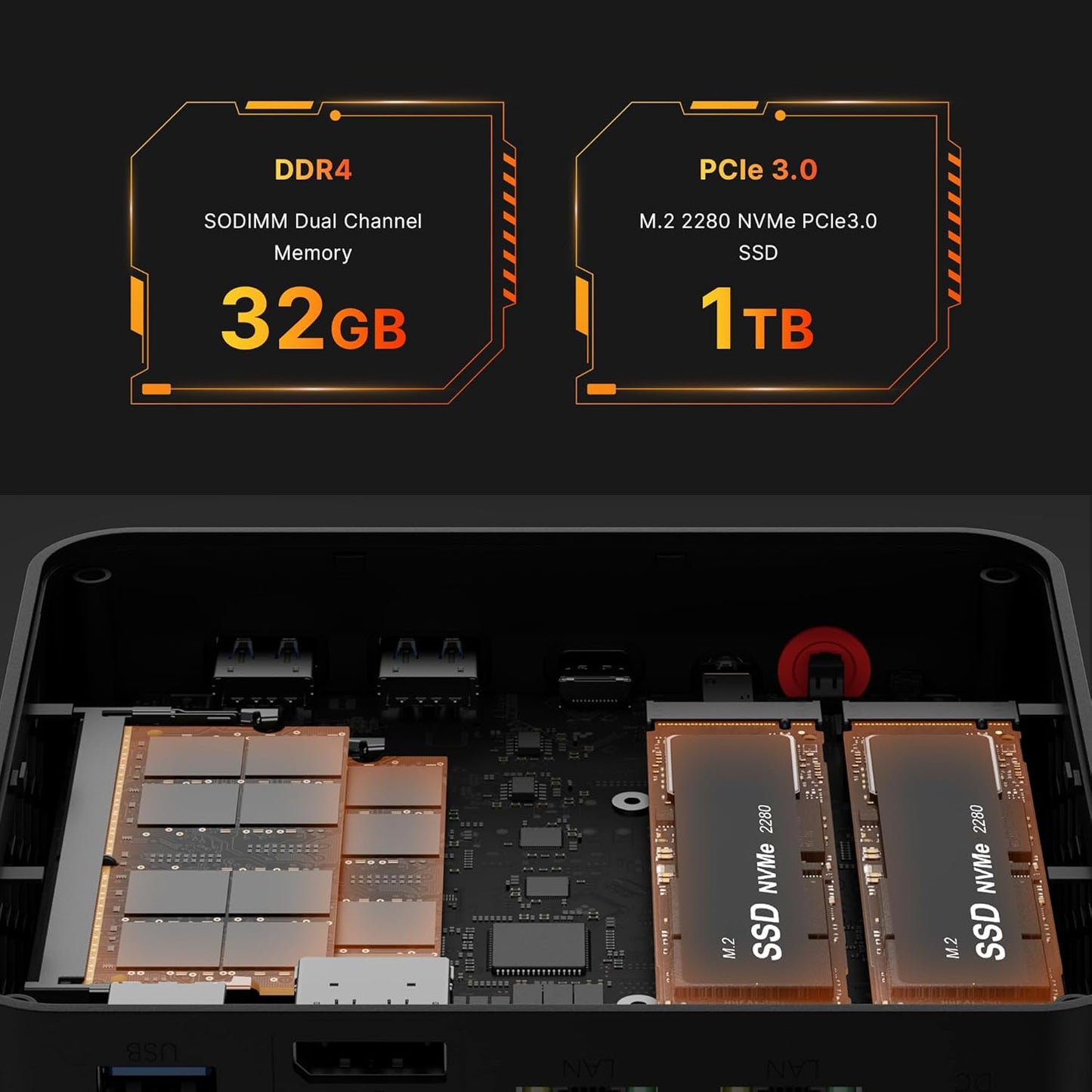 BOSGAME Mini PC AMD Ryzen 7 5825U, 16GB DDR4 RAM 512GB PCIe SSD, Mini Desktop Computer Support Dual LAN 2.5GbE, Triple 4K Display, WiFi 6E, BT 5.2 for Office