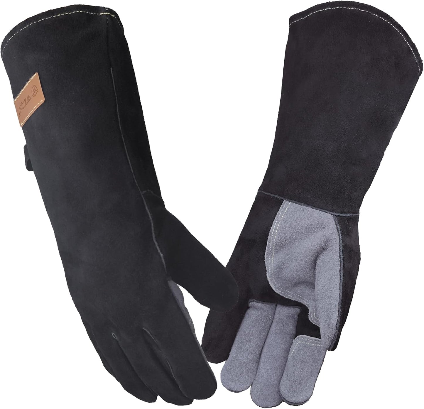 Animal Handling Gloves | 60 cm Long Leather Bite, Scratch, Cut and Puncture Resistant Gloves for Pet Handling, Reptiles, Birds, Welding and Gardening