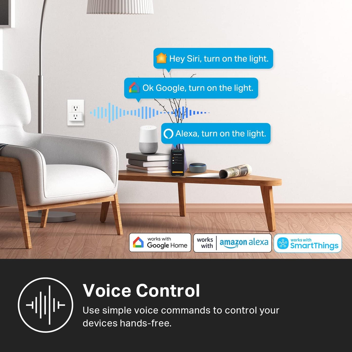 Kasa Smart Plug Mini by TP-Link (HS103P2) - Smart Home WiFi Outlet Works with Alexa, Echo and Google Home, No Hub Required, Remote Control, 2.4GHz WiFi Required, 15 Amp, UL Certified, 2-Pack, White