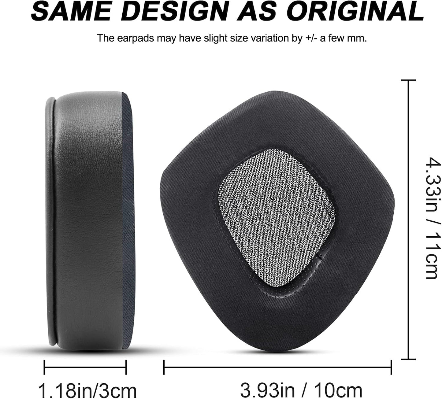 GVOEARS Replacement Ear Pads Cushions for Corsair Void/Void Pro/Void Pro RGB/Void Pro RGB SE/Void Pro Elite/RGB Wireless Earpads Gaming Headsets, Mesh Fabric with Soft Protein Leather(Black)