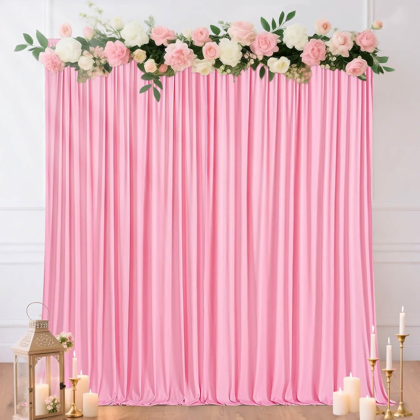 10.6x10Ft White Backdrop Curtain Parties Photo Curtains Backdrop Drapes Fabric for Wedding Birthday Baby Shower Decorations