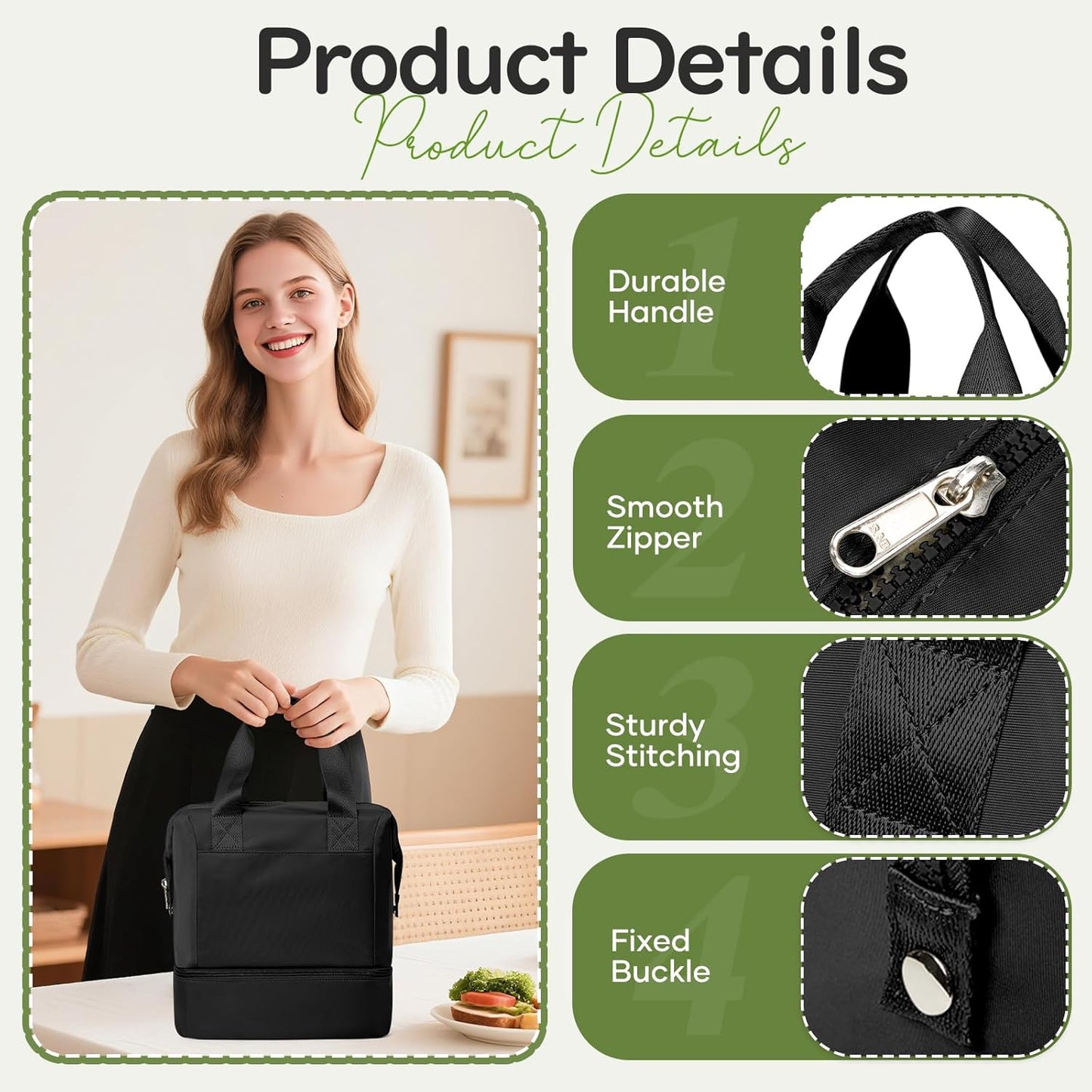 Lunch Bag Insulated Lunch Box Leakproof Lunch Tote Bags for Women Men,Portable Thermal Cooler Bag Lunch Containers with Shoulder Strap for Work, Family, Picnic, School, Outdoor,BBQ C2-Pinkpurple