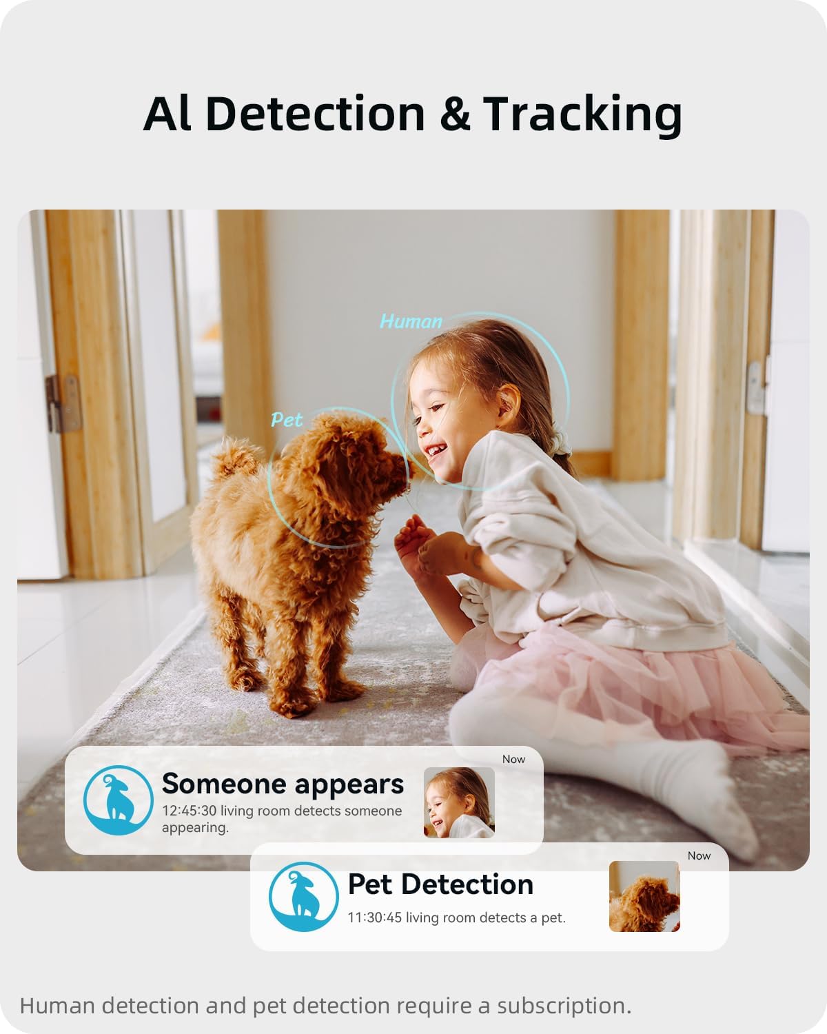 blurams Security Camera, 2K Indoor Camera 360-degree Pet Camera for Home Security w/ Motion Tracking, Phone App, 2-Way Audio, IR Night Vision, Siren, Works with Alexa & Google Assistant,White