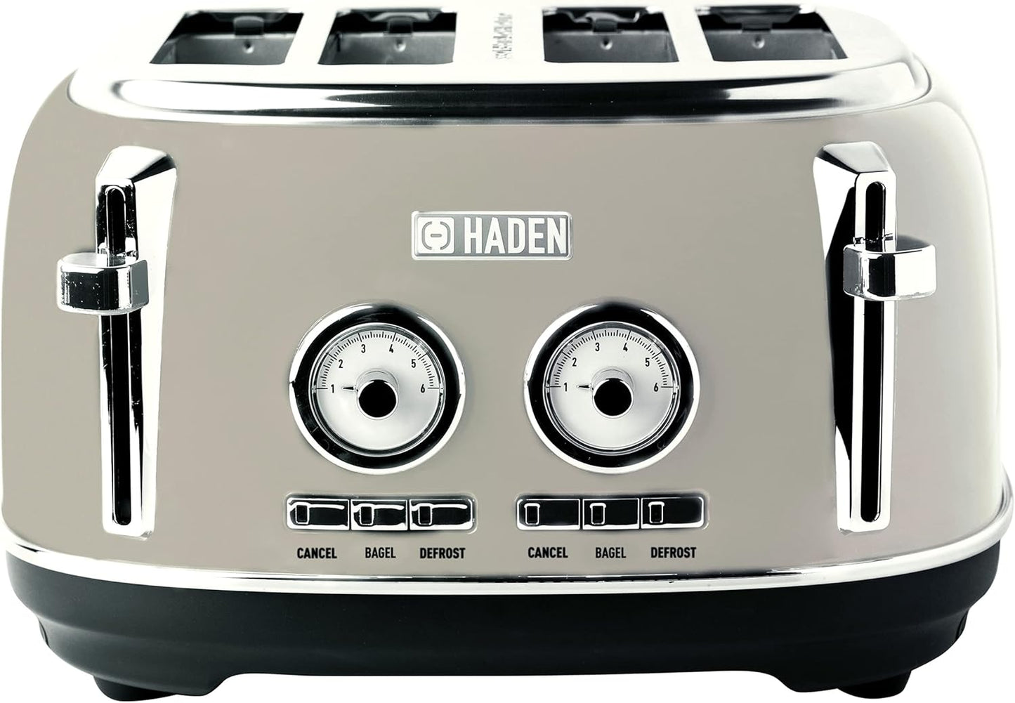 Haden Dorset 75083 Stainless Steel 1500W Retro Toaster 4 Slice Wide Slot w/Removable Crumb Tray and Settings, Black/Copper Toasters w/Adjustable Browning Control, Smart Toaster