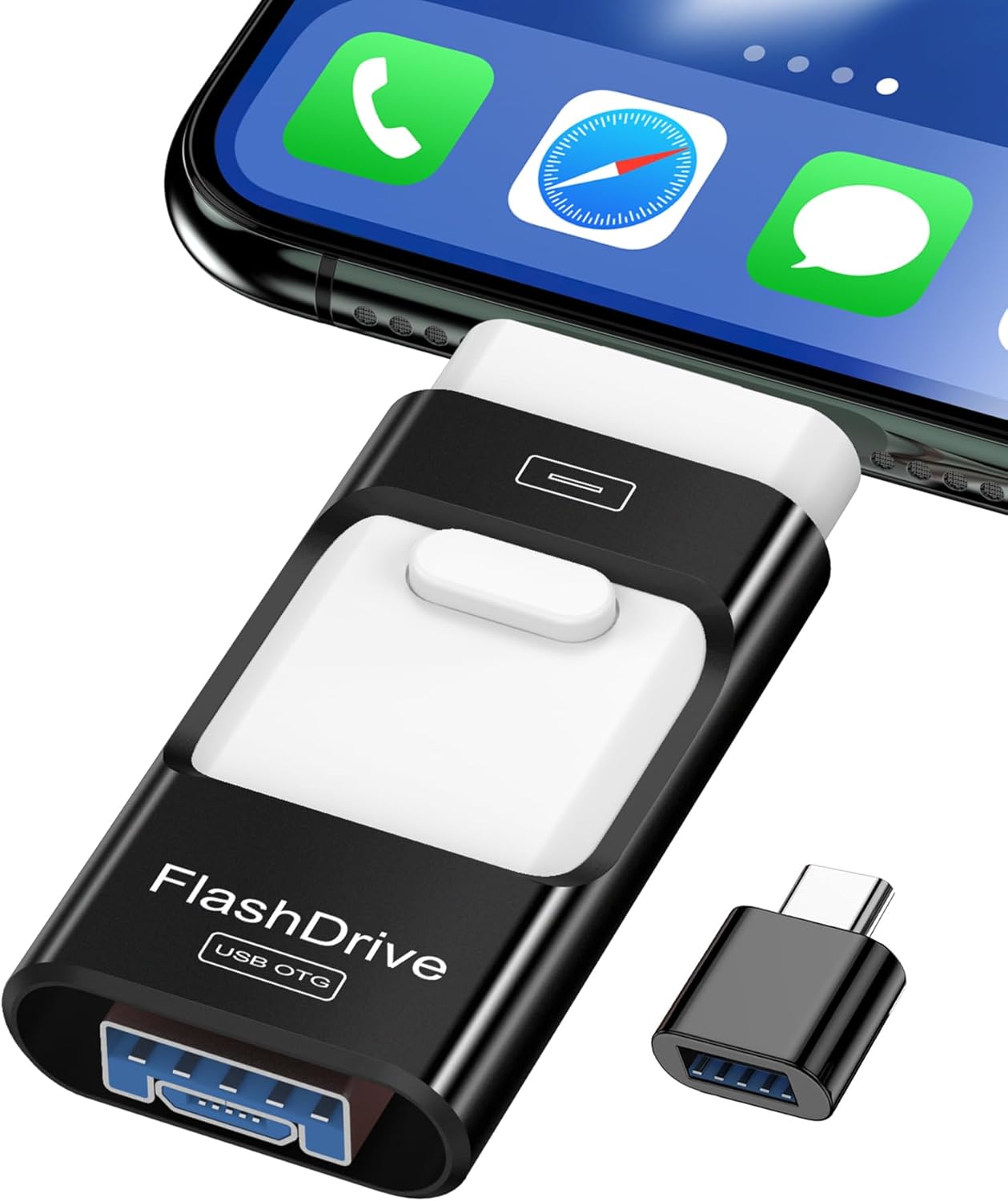 256GB Flash Drive for iPhone Photo Stick, Thumb Drive USB Stick High Speed Transfer USB Drives External Picture Video Storage Memory Expansion for iPhone/iPad/PC (Blue)