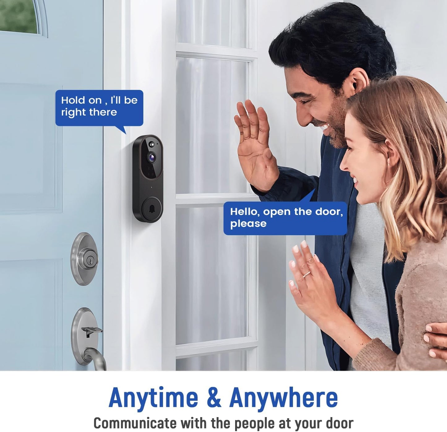 Occuwave 1080P Video Doorbell Camera Wireless with Chime Ringer, Cloud Storage, Live Image, 2-Way Audio, Night Vision, 2.4Ghz WiFi, Indoor Surveillance, Real-Time Alert (Brown+Black)