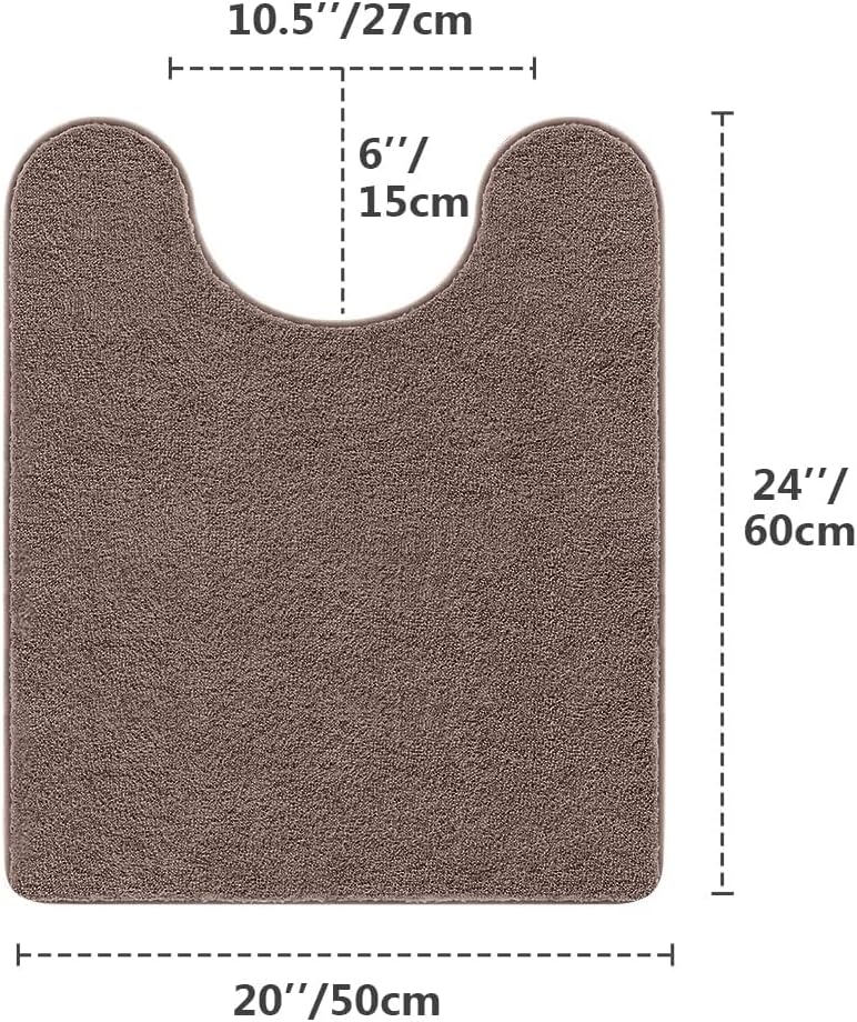Bathroom Rugs Set 2 Pieces - Bath Rugs Ultra Soft Absorbent Non-Slip Fluffy Thick Microfiber Cozy Bath Mats Set for Tub Shower Bathroom Floors Accessories, 20"x32" & 16"x24" Set of 2 (Beige)