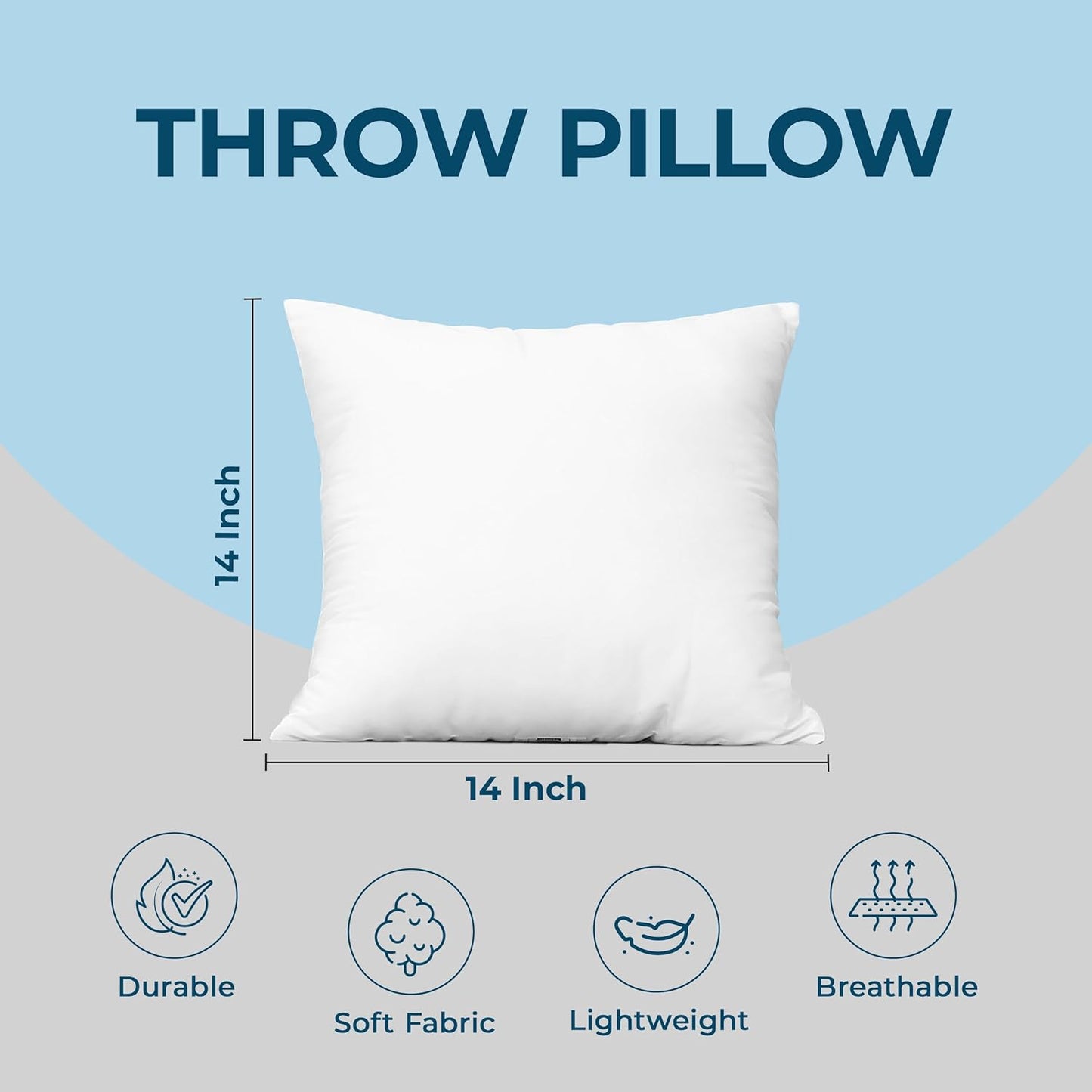 Utopia Bedding Throw Pillows (Set of 4, White), 18 x 18 Inches Pillows for Sofa, Bed and Couch Decorative Stuffer Pillow