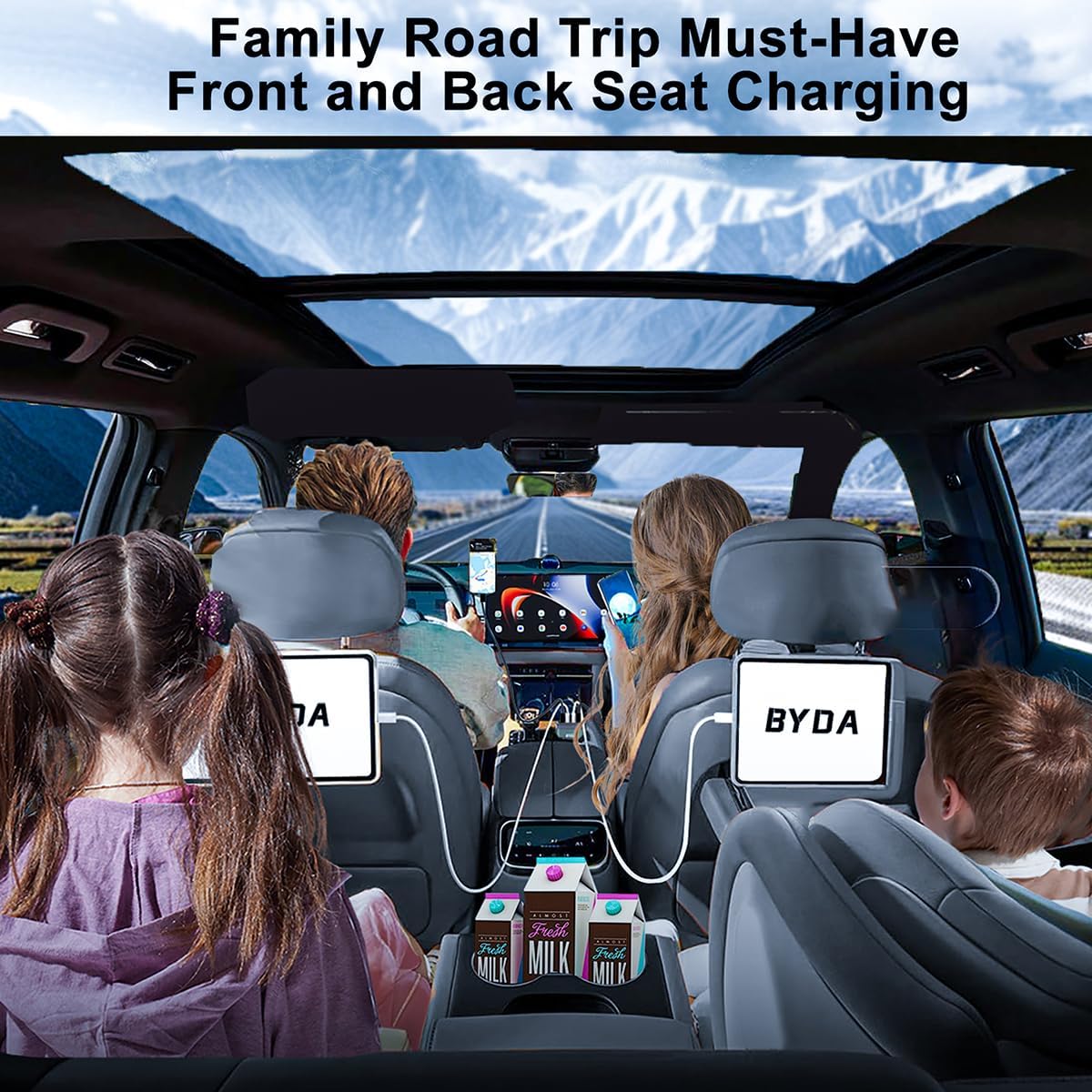 4 in 1 Retractable Car Charger 69W with Starry Light,69W Fast Charging USB C for iPhone 16/15/14/13/12,Pixel, Cigarette Lighter Charger,180° Adjustable Plug,Multi-Device Support