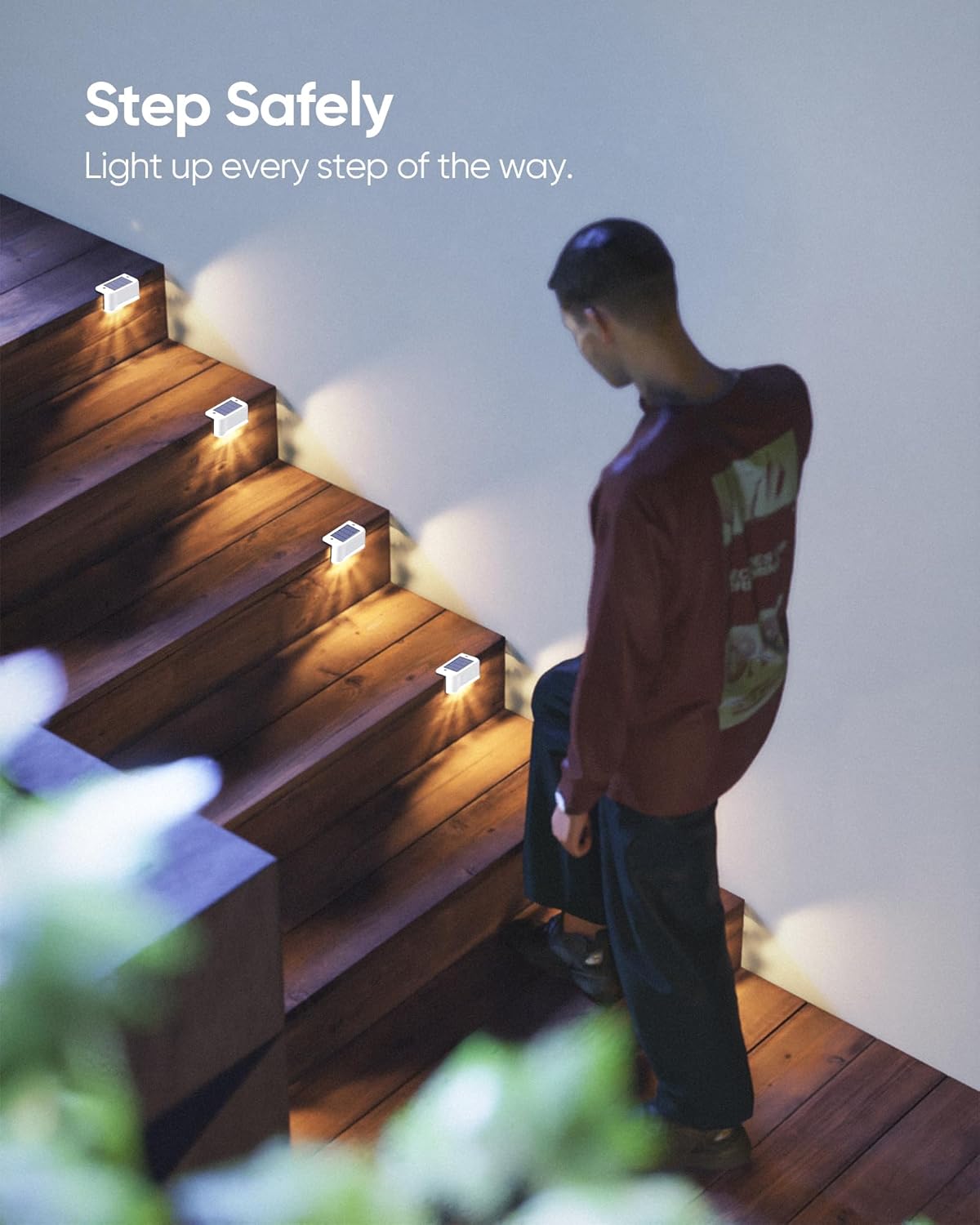 Solar Deck Lights 16 Pack Solar Fence Light Solar Powered Outdoor Step Light IP65 Waterproof LED Solar Pathway Light for Deck Fence Railing Garden Patio StairYard, Black