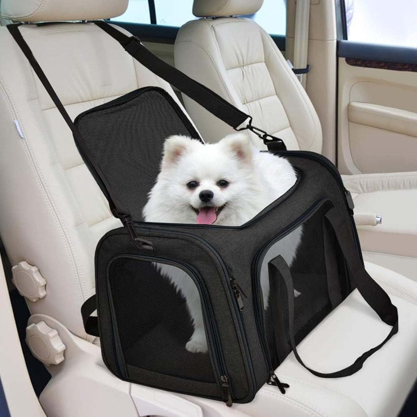 SFBAIHEN Cat Carriers Dog Carrier Pet Carrier for Small Medium Cats Dogs Puppies up to 15 Lbs, TSA Airline Approved Small Dog Carrier Soft Sided, Collapsible Waterproof Travel Puppy Carrier (Pink)