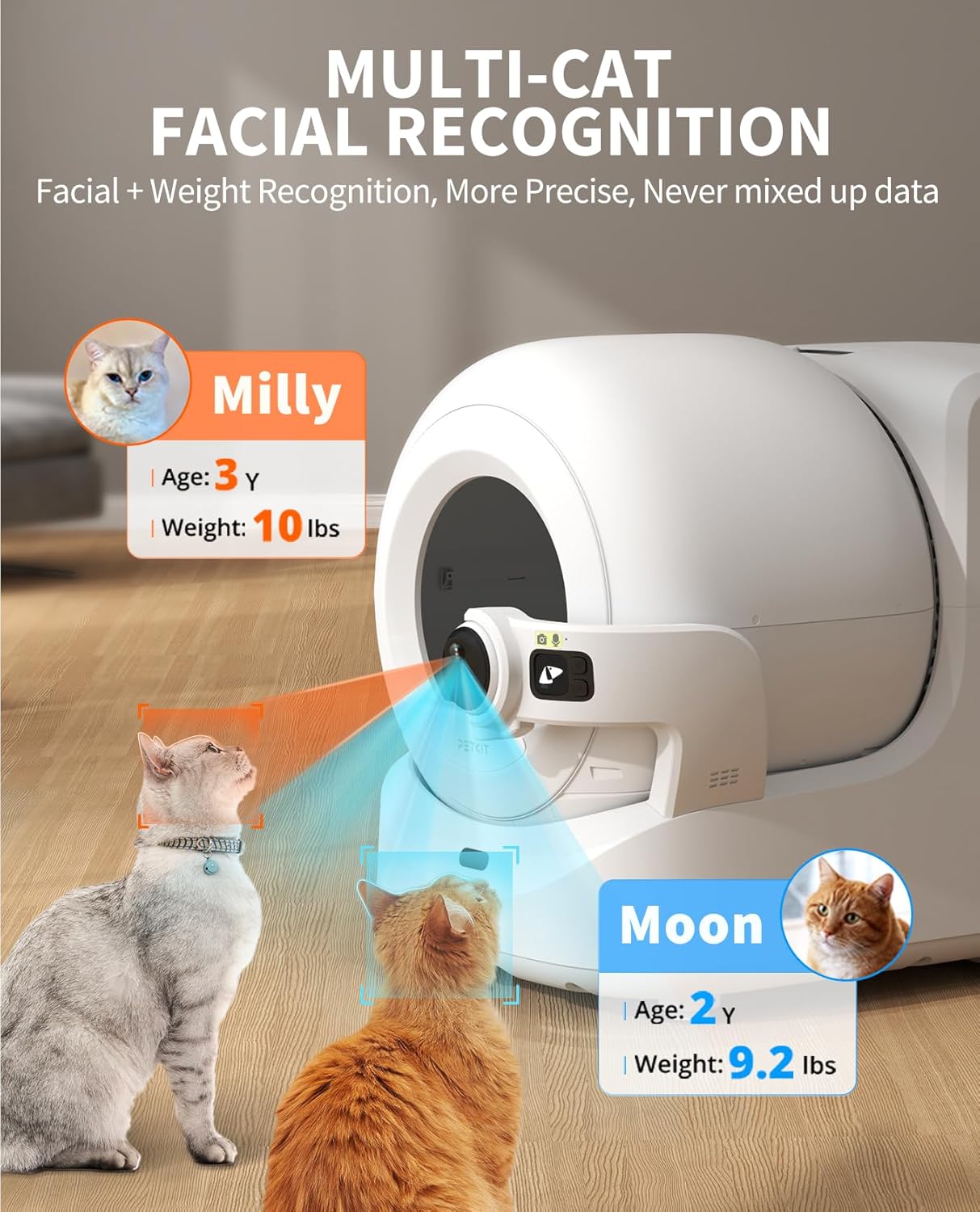 PETKIT Purobot Ultra 2025 New Accurate cat Facial Recognition & Poop Monitor Automatic Self-Cleaning Cat Litter Box with Touch-Free Waste Packing, 5G WiFi App Control, Integration Safety, Odor Free