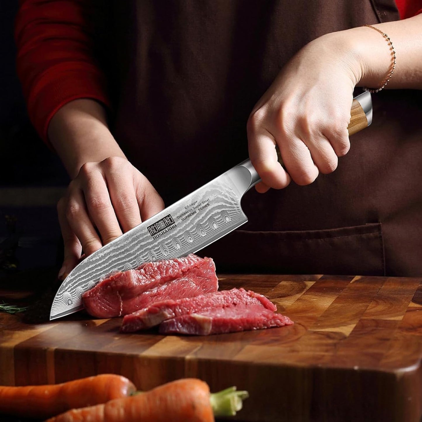 HOSHANHO Damascus Fillet Knife 7 Inch, Professional VG-10 Super Steel Boning Knife, Ultra Sharp Fish Knife with Ergonomic Handle