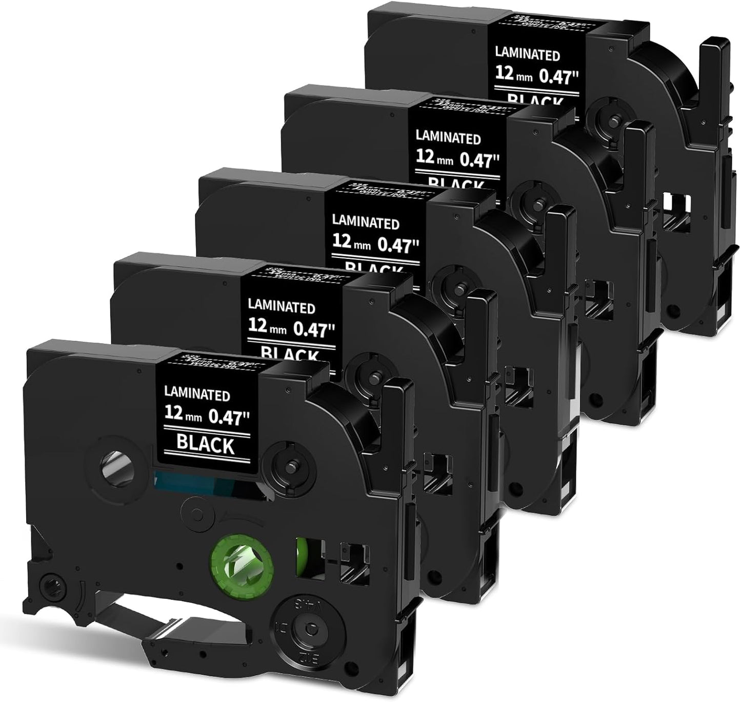 5 Pack Replacement for TZe-231 P Touch Label Tape Compatible with Brother P-Touch (TZ231 TZe231) Standard Laminated 12mm, Black on White, for Label Maker Tape PTH110 PT-D210 D220 D200 H100