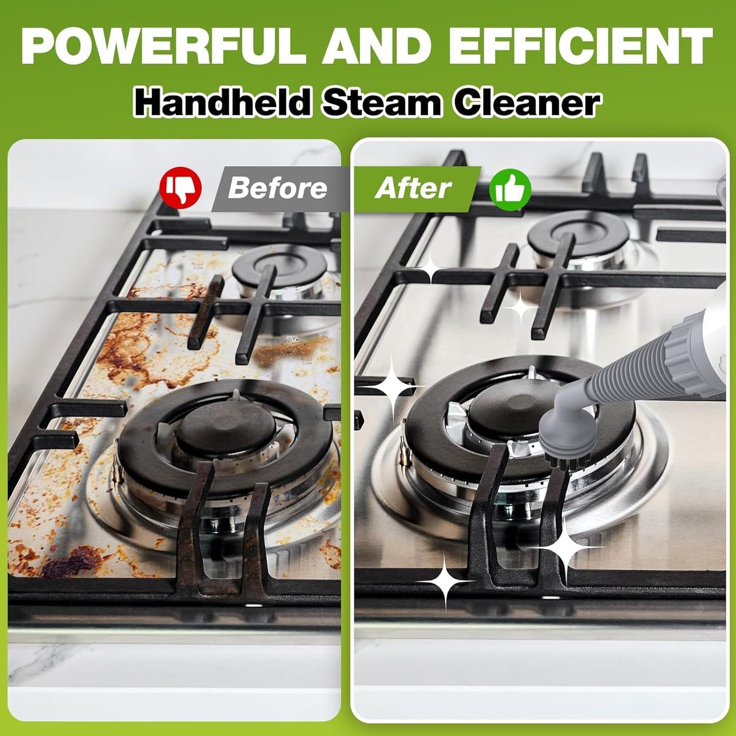 AOTER Pressurized Handheld Steam Cleaner, Portable Steam Cleaner Multipurpose for Home, Multi-Surface Steam Cleaner for Tile, Grout, Windows, Bathroom, Kitchen, Car Cleaning, with 12pcs Accessories