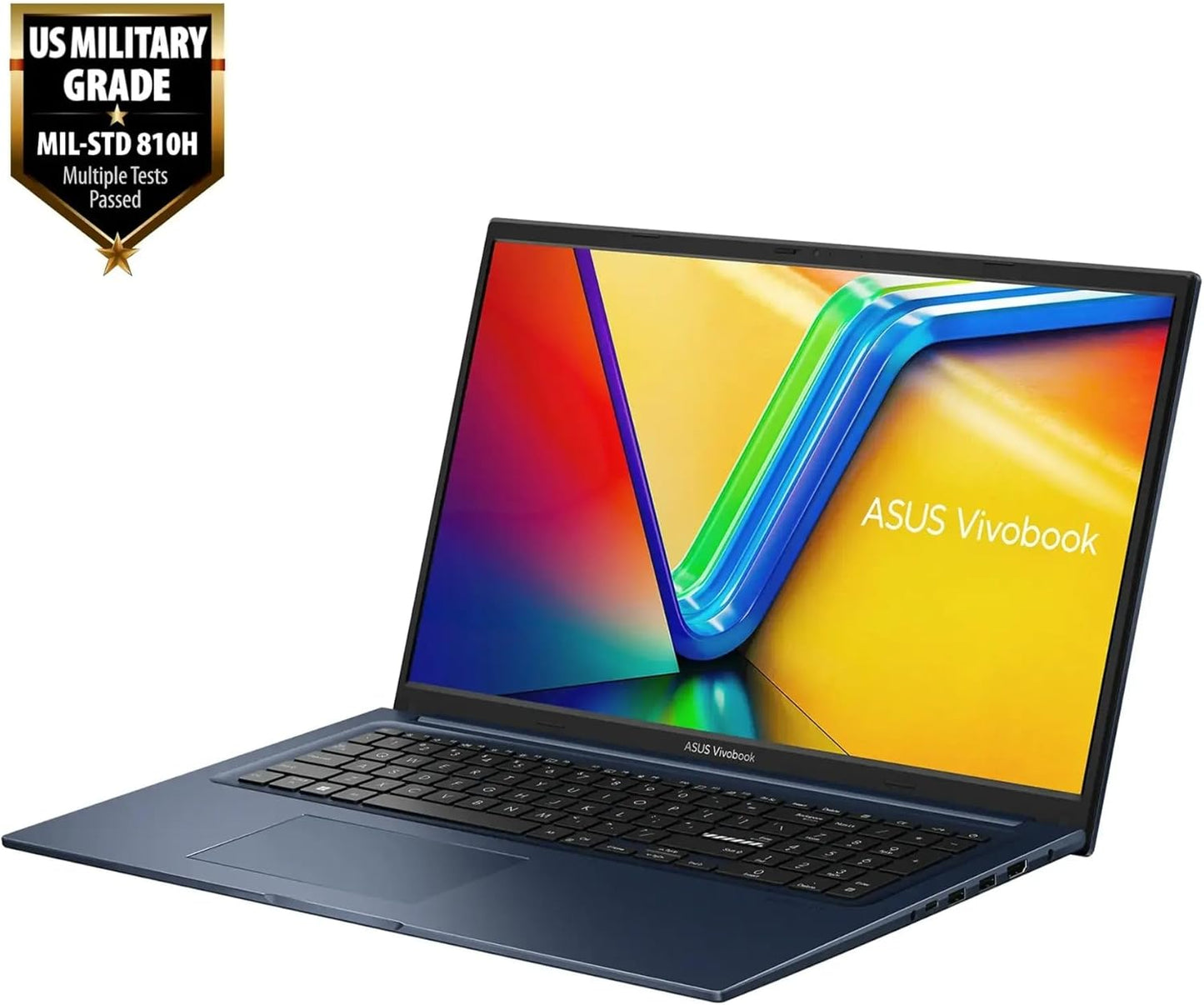 ASUS Vivobook 17 Laptop, 17.3" FHD IPS Display, Business Laptop, Intel Core i3-1215U, 8GB RAM, 512GB SSD, HDMI, Webcam, Wi-Fi, Windows 11 Home, Quiet Blue