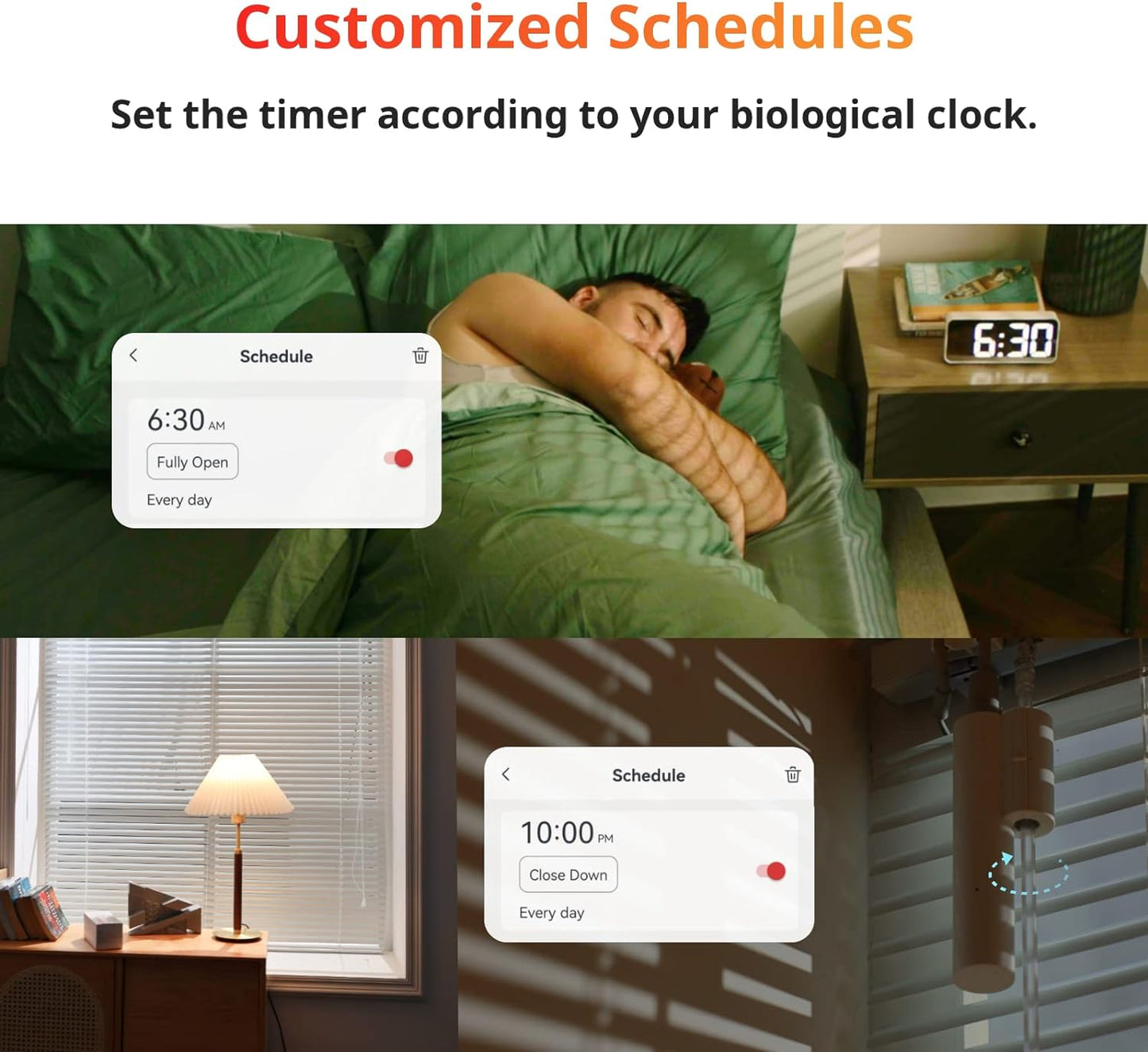SwitchBot Blind Tilt Motorized Blinds - Smart Electric Blinds with Bluetooth Remote Control, Solar Powered, Light Sensing Control, Add SwitchBot Hub Mini to Make it Compatible with Alexa & Google Home